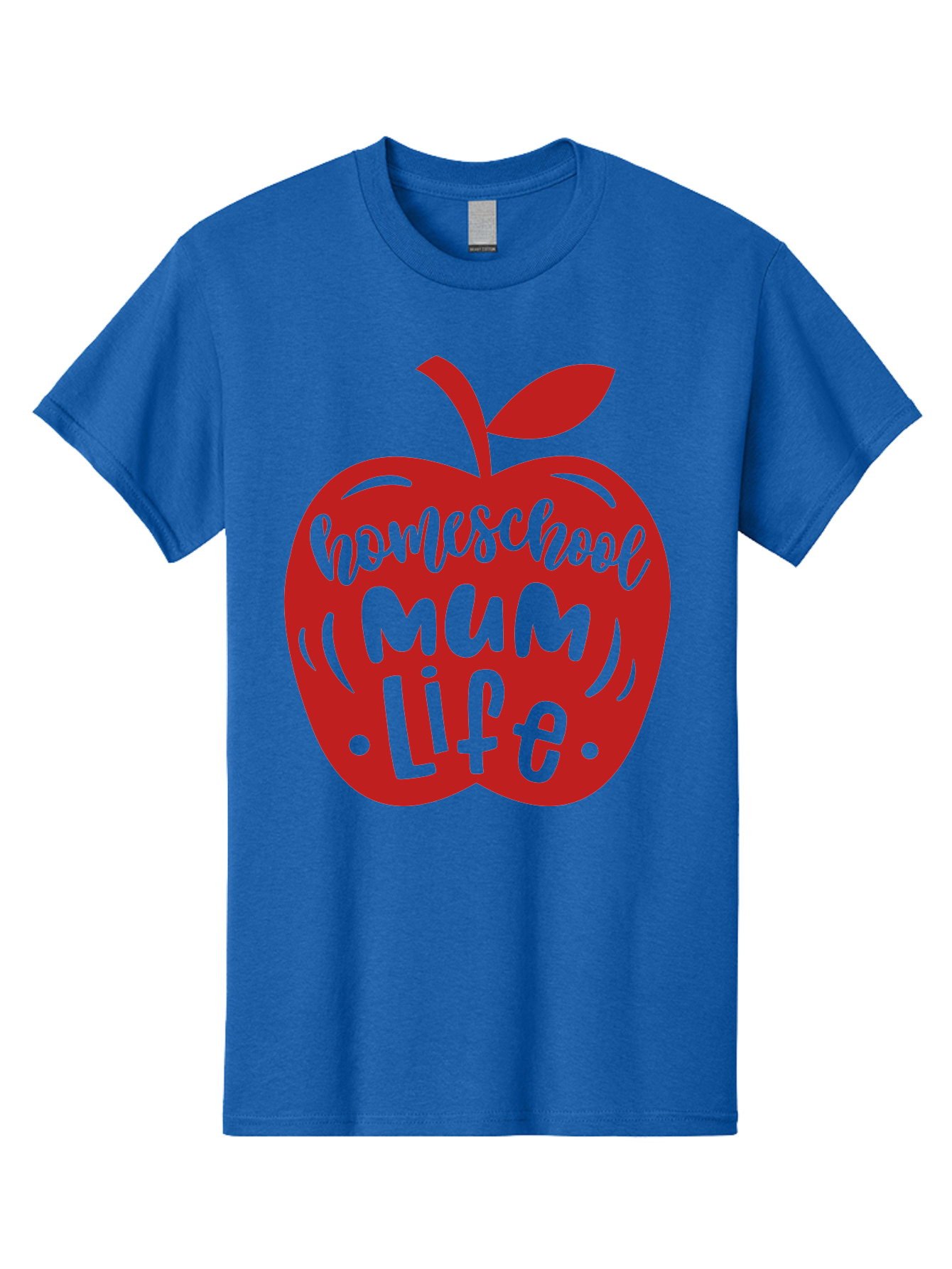 Homeschool-Mum-Life-2 Men'S Graphic Tee, 100% Cotton, Comfortable Casual Summer Wear, Machine Washable, Homeschooling, Parenting, Mom Life, Apple Graphic, Homeschool Mum, Education, Teaching, Motherhood, Family, Learning Aab391