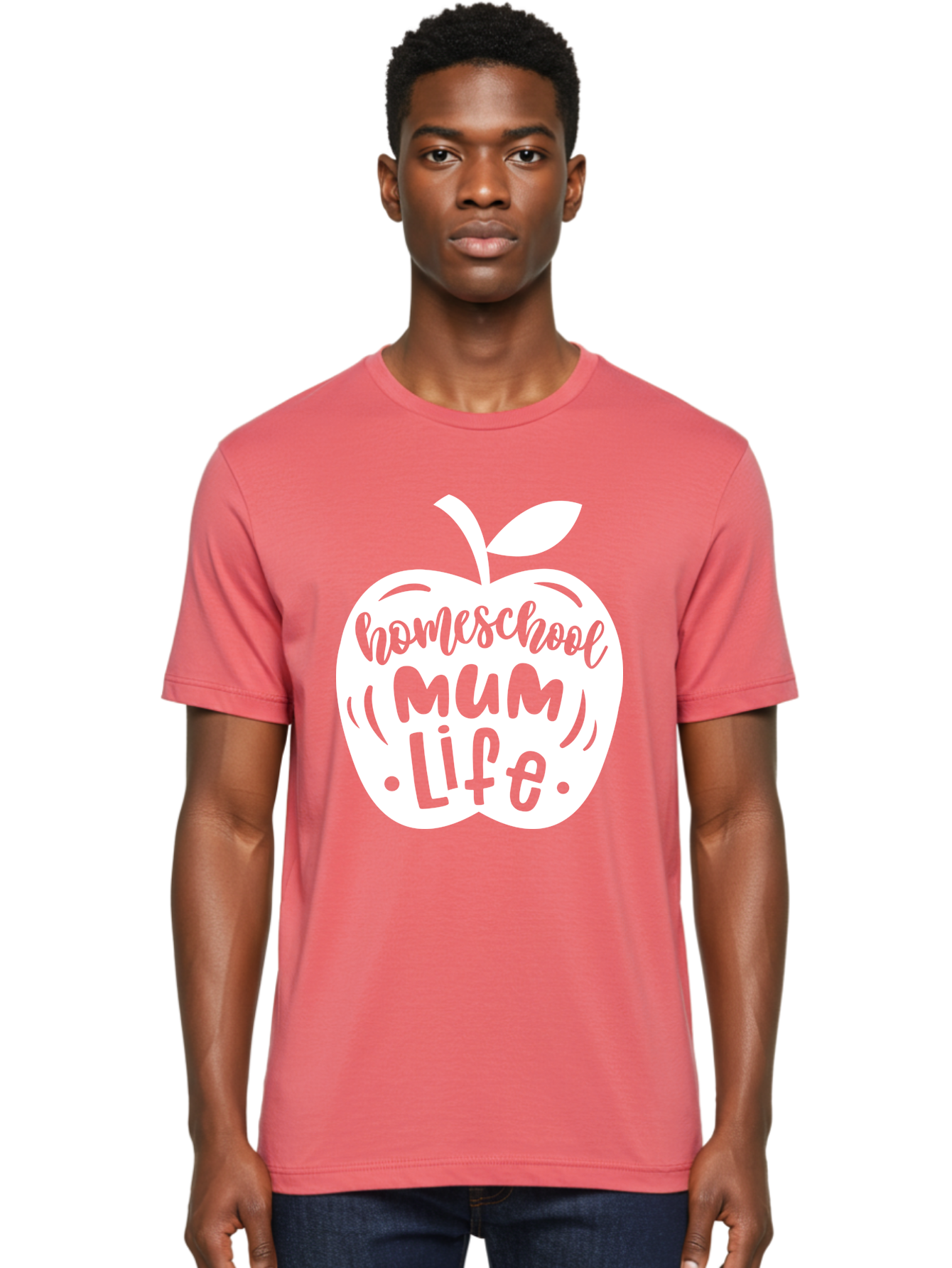 Homeschool-Mum-Life Men'S Graphic Tee, 100% Cotton, Comfortable Casual Summer Wear, Machine Washable, Homeschool Mum Life, Apple Graphic, Homeschooling Mother, Education, Parenting, Personalized Learning Aab392