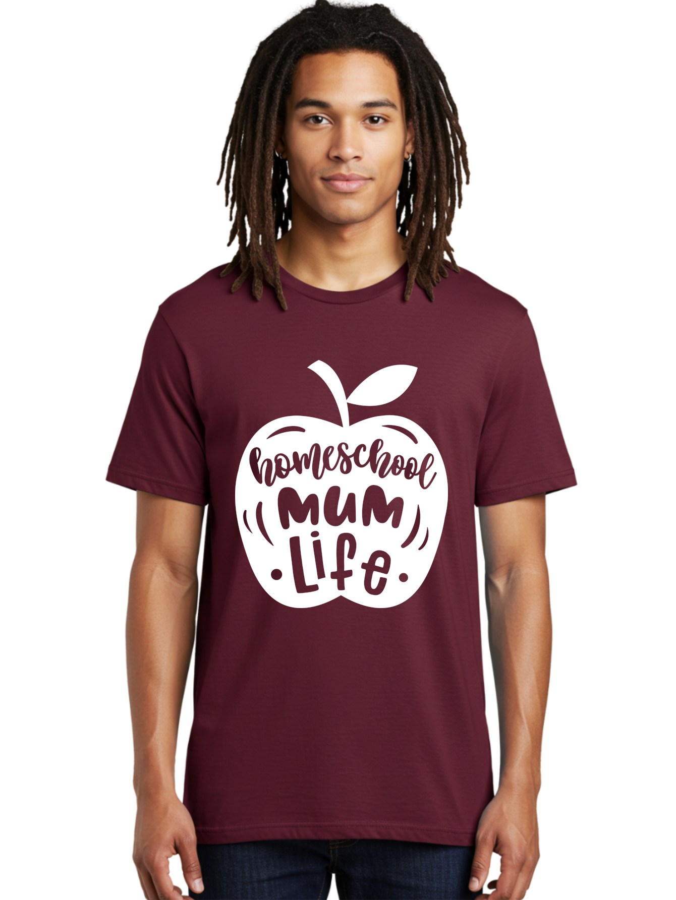 Homeschool-Mum-Life Men'S Graphic Tee, 100% Cotton, Comfortable Casual Summer Wear, Machine Washable, Homeschool Mum Life, Apple Graphic, Homeschooling Mother, Education, Parenting, Personalized Learning Aab392