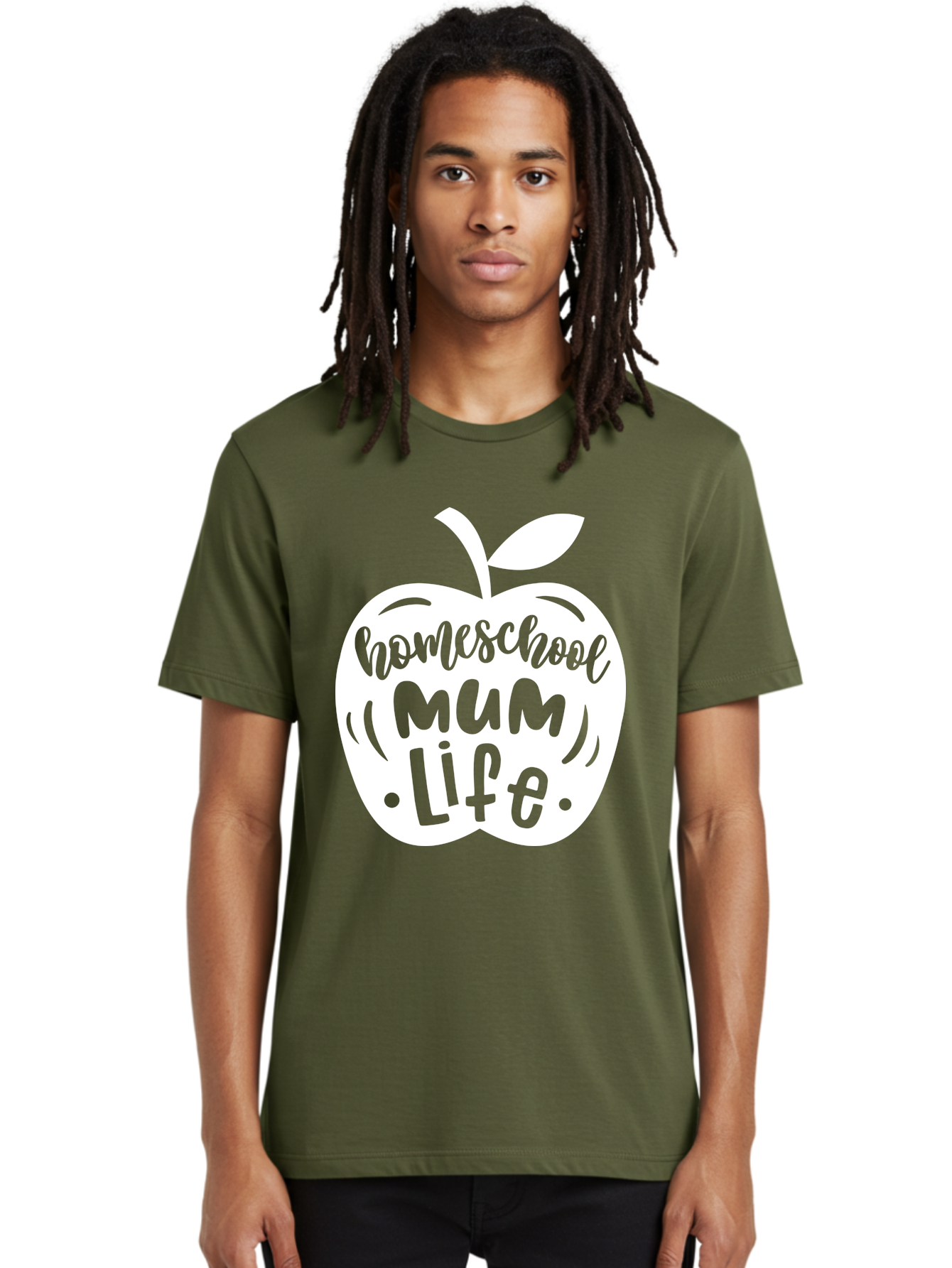 Homeschool-Mum-Life Men'S Graphic Tee, 100% Cotton, Comfortable Casual Summer Wear, Machine Washable, Homeschool Mum Life, Apple Graphic, Homeschooling Mother, Education, Parenting, Personalized Learning Aab392