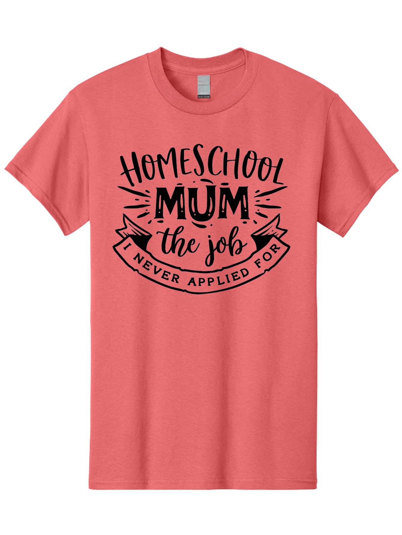 Homeschool-Mum-The-Job-1 Men'S Graphic Tee, 100% Cotton, Comfortable Casual Summer Wear, Machine Washable, Homeschool Mom Quote, Inspirational Quote, Funny T-Shirt Design, Mom Life, Teaching At Home, Humorous Saying, Parenting Humor Aab397