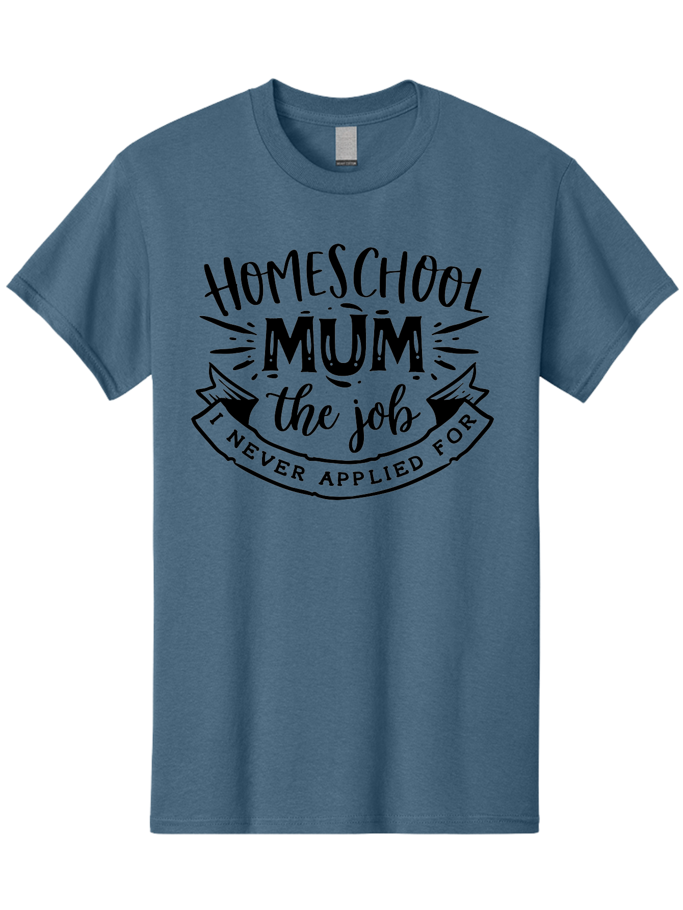 Homeschool-Mum-The-Job-1 Men'S Graphic Tee, 100% Cotton, Comfortable Casual Summer Wear, Machine Washable, Homeschool Mom Quote, Inspirational Quote, Funny T-Shirt Design, Mom Life, Teaching At Home, Humorous Saying, Parenting Humor Aab397
