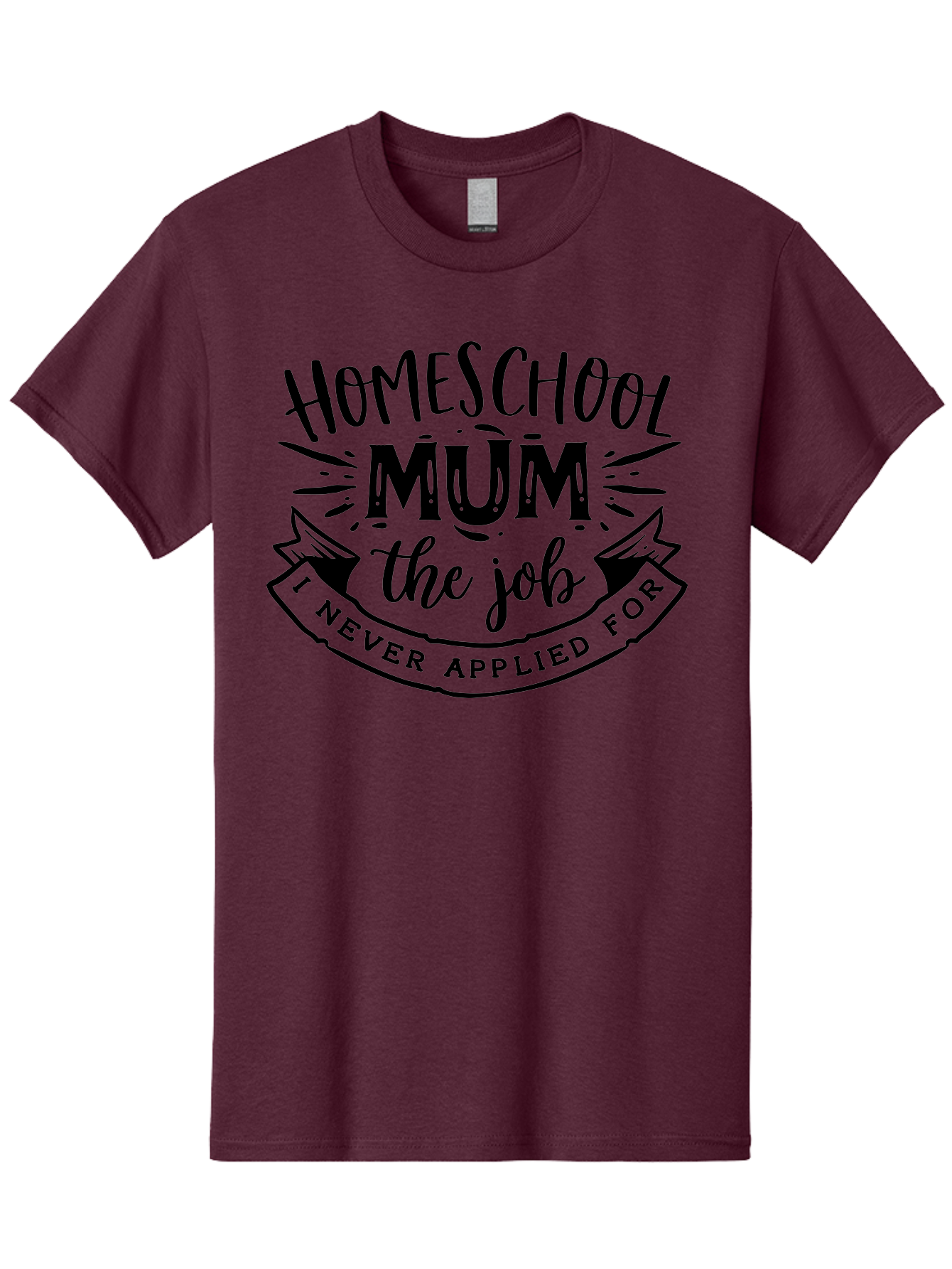 Homeschool-Mum-The-Job-1 Men'S Graphic Tee, 100% Cotton, Comfortable Casual Summer Wear, Machine Washable, Homeschool Mom Quote, Inspirational Quote, Funny T-Shirt Design, Mom Life, Teaching At Home, Humorous Saying, Parenting Humor Aab397