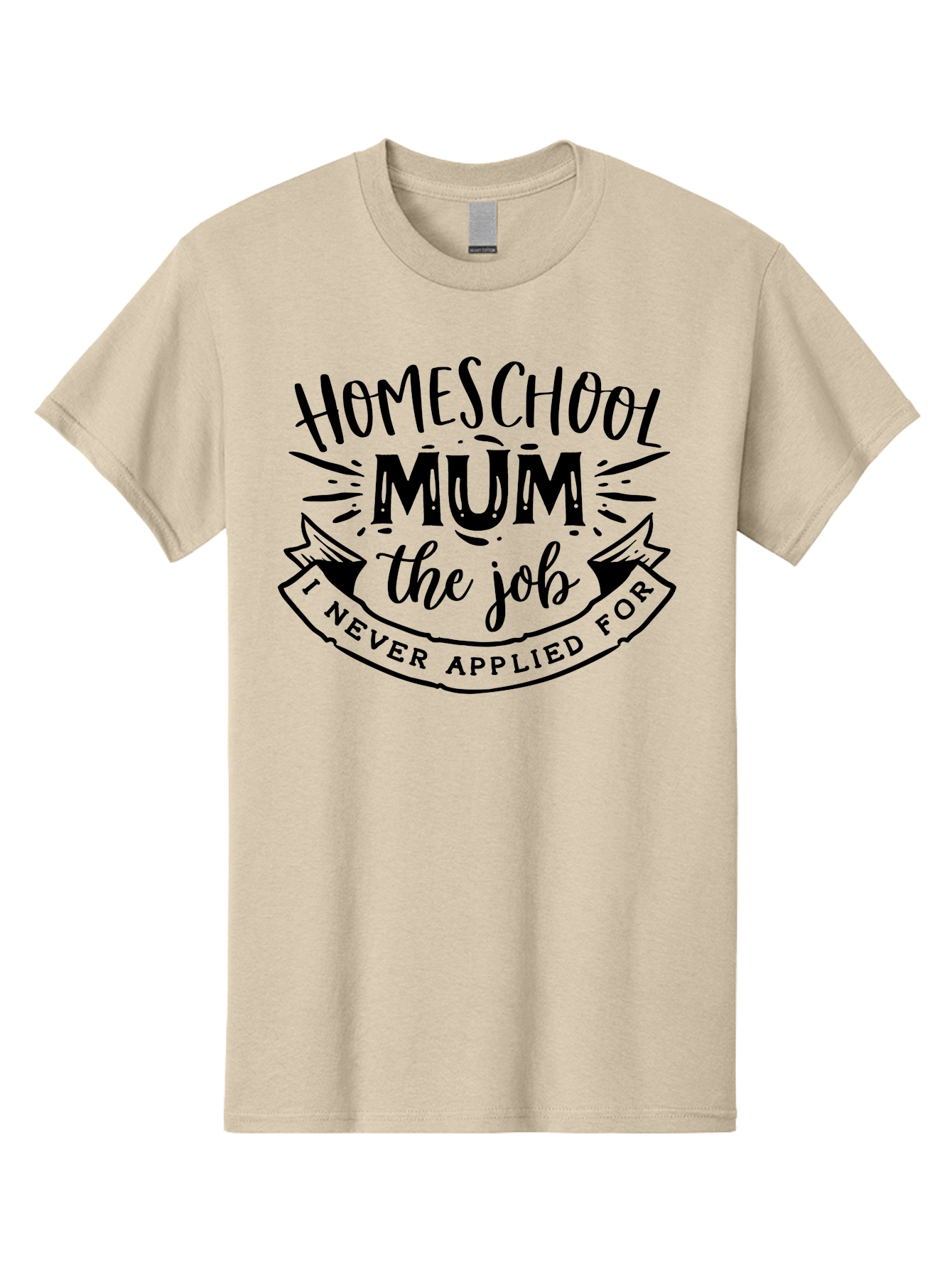 Homeschool-Mum-The-Job-1 Men'S Graphic Tee, 100% Cotton, Comfortable Casual Summer Wear, Machine Washable, Homeschool Mom Quote, Inspirational Quote, Funny T-Shirt Design, Mom Life, Teaching At Home, Humorous Saying, Parenting Humor Aab397