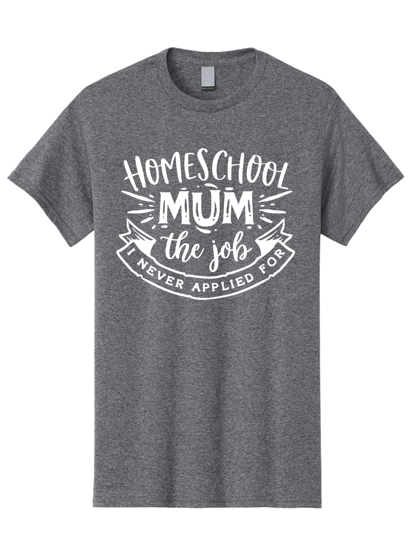 Homeschool-Mum-The-Job Men'S Graphic Tee, 100% Cotton, Comfortable Casual Summer Wear, Machine Washable, Homeschool Mom, Funny Quote, Humorous Design, Parenting Humor, Mom Life, Homeschooling, Parenting Quote, Mom Joke, Humorous Quote, Aab398