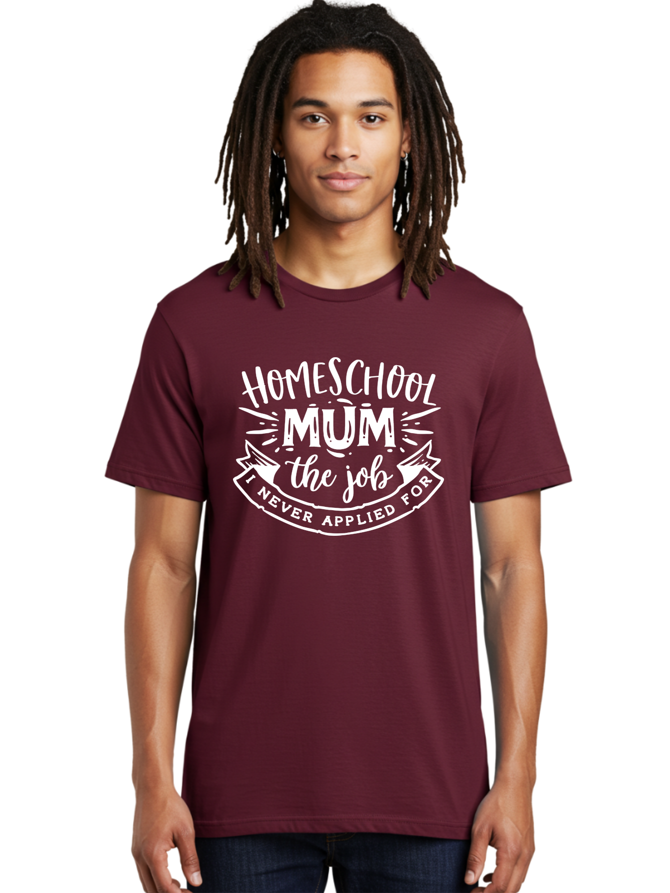 Homeschool-Mum-The-Job Men'S Graphic Tee, 100% Cotton, Comfortable Casual Summer Wear, Machine Washable, Homeschool Mom, Funny Quote, Humorous Design, Parenting Humor, Mom Life, Homeschooling, Parenting Quote, Mom Joke, Humorous Quote, Aab398