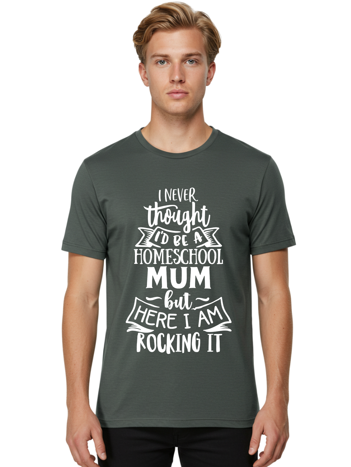 Homeschool-Mum Men'S Graphic Tee, 100% Cotton, Comfortable Casual Summer Wear, Machine Washable, Homeschool Mom, Parenting Quote, Homeschooling Inspiration, Mom Life, Funny Parenting, Inspirational Quote, Mom Quotes, Homeschooling Journey Aab399