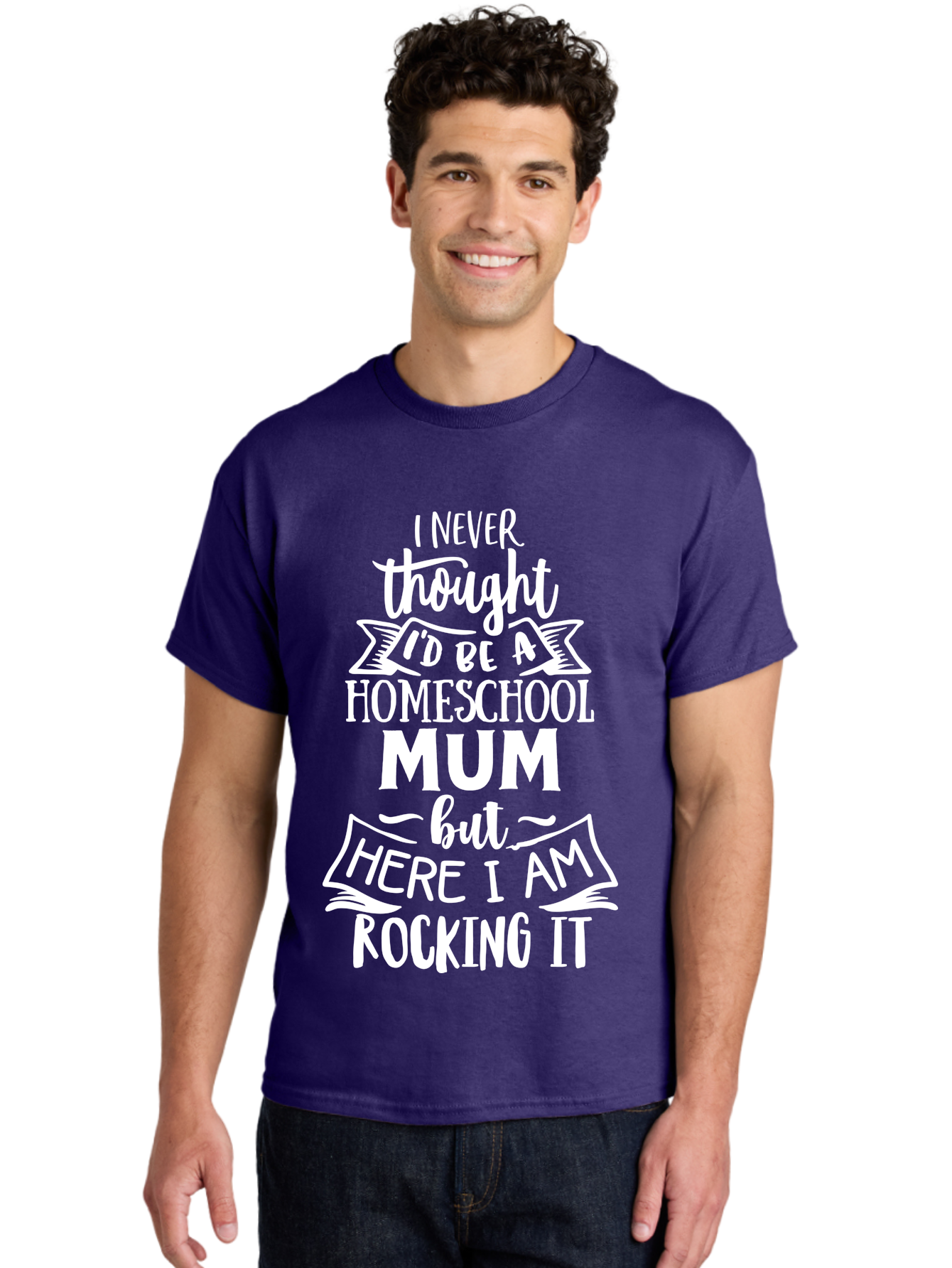 Homeschool-Mum Men'S Graphic Tee, 100% Cotton, Comfortable Casual Summer Wear, Machine Washable, Homeschool Mom, Parenting Quote, Homeschooling Inspiration, Mom Life, Funny Parenting, Inspirational Quote, Mom Quotes, Homeschooling Journey Aab399