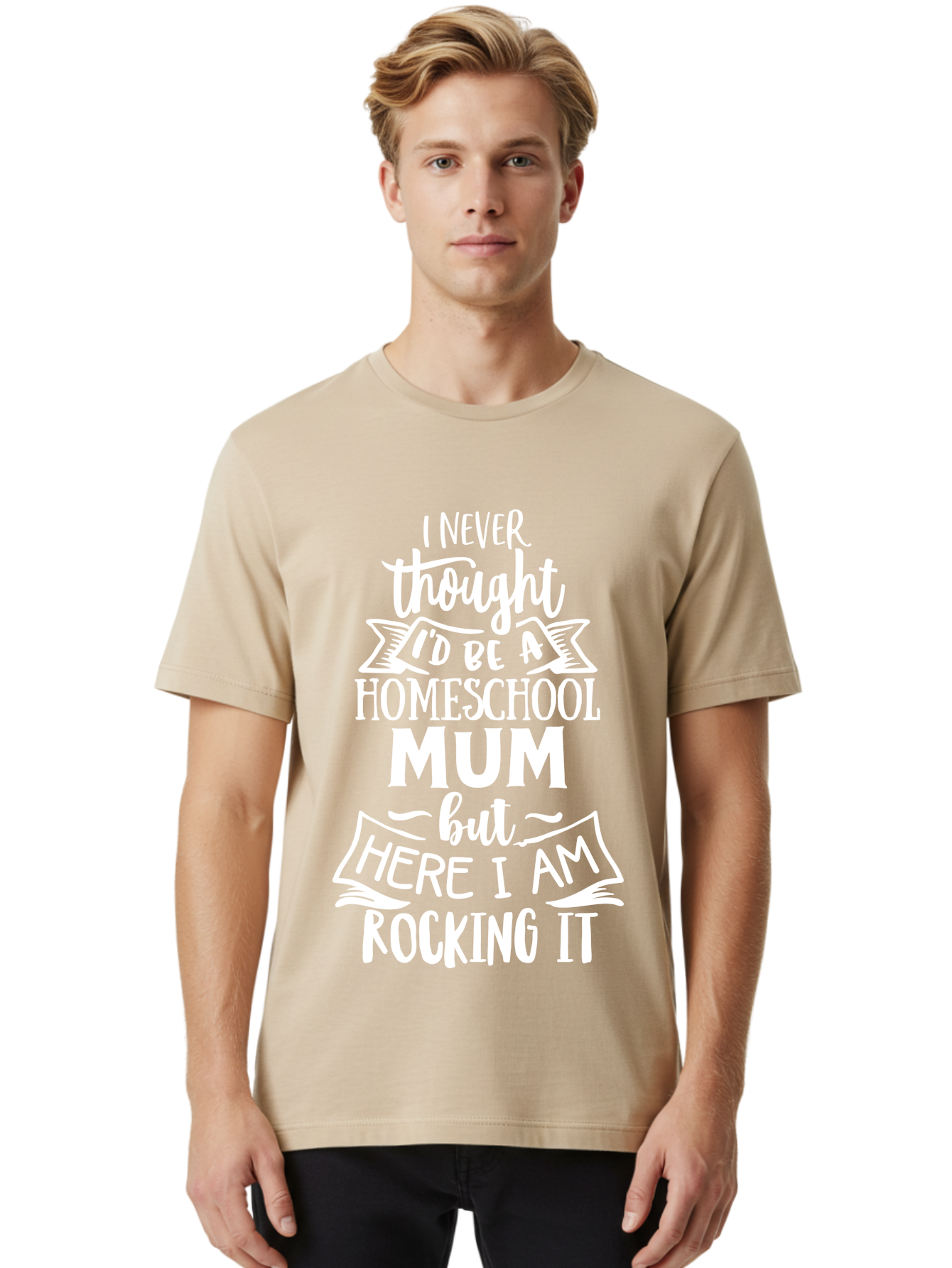 Homeschool-Mum Men'S Graphic Tee, 100% Cotton, Comfortable Casual Summer Wear, Machine Washable, Homeschool Mom, Parenting Quote, Homeschooling Inspiration, Mom Life, Funny Parenting, Inspirational Quote, Mom Quotes, Homeschooling Journey Aab399