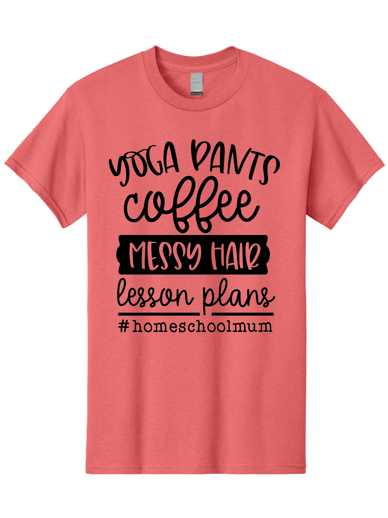 Homeschoolmum Men'S Graphic Tee, 100% Cotton, Comfortable Casual Summer Wear, Machine Washable, Homeschool Mom Lifestyle, Yoga Pants, Coffee, Messy Hair, Lesson Plans, Homeschooling, Mom Life, Parenting, Education, Teaching Aab400