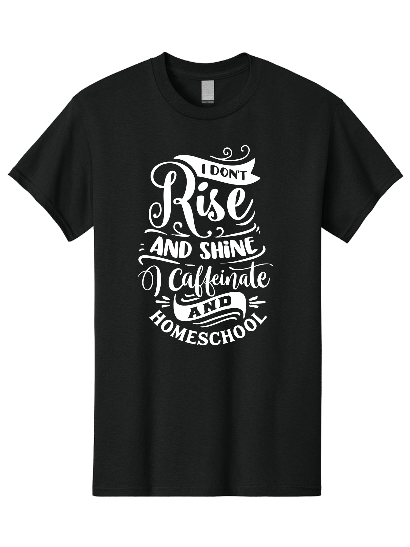 I-Don-T-Rise-And-Shine-I-Caffeinate-And-Homeschool Men'S Graphic Tee, 100% Cotton, Comfortable Casual Summer Wear, Machine Washable, Homeschooling Humor, Funny Homeschool Quotes, Coffee Fueled, Caffeinated Homeschooler, Parenting Memes, Aab402