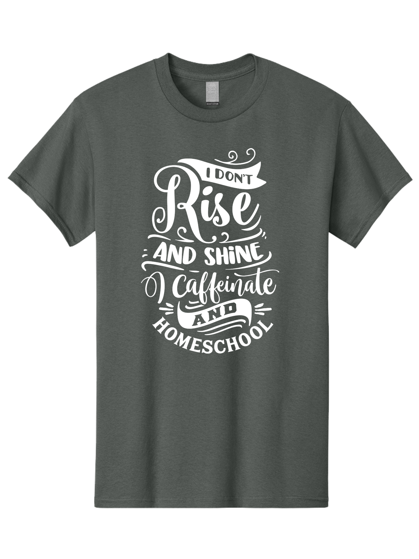 I-Don-T-Rise-And-Shine-I-Caffeinate-And-Homeschool Men'S Graphic Tee, 100% Cotton, Comfortable Casual Summer Wear, Machine Washable, Homeschooling Humor, Funny Homeschool Quotes, Coffee Fueled, Caffeinated Homeschooler, Parenting Memes, Aab402