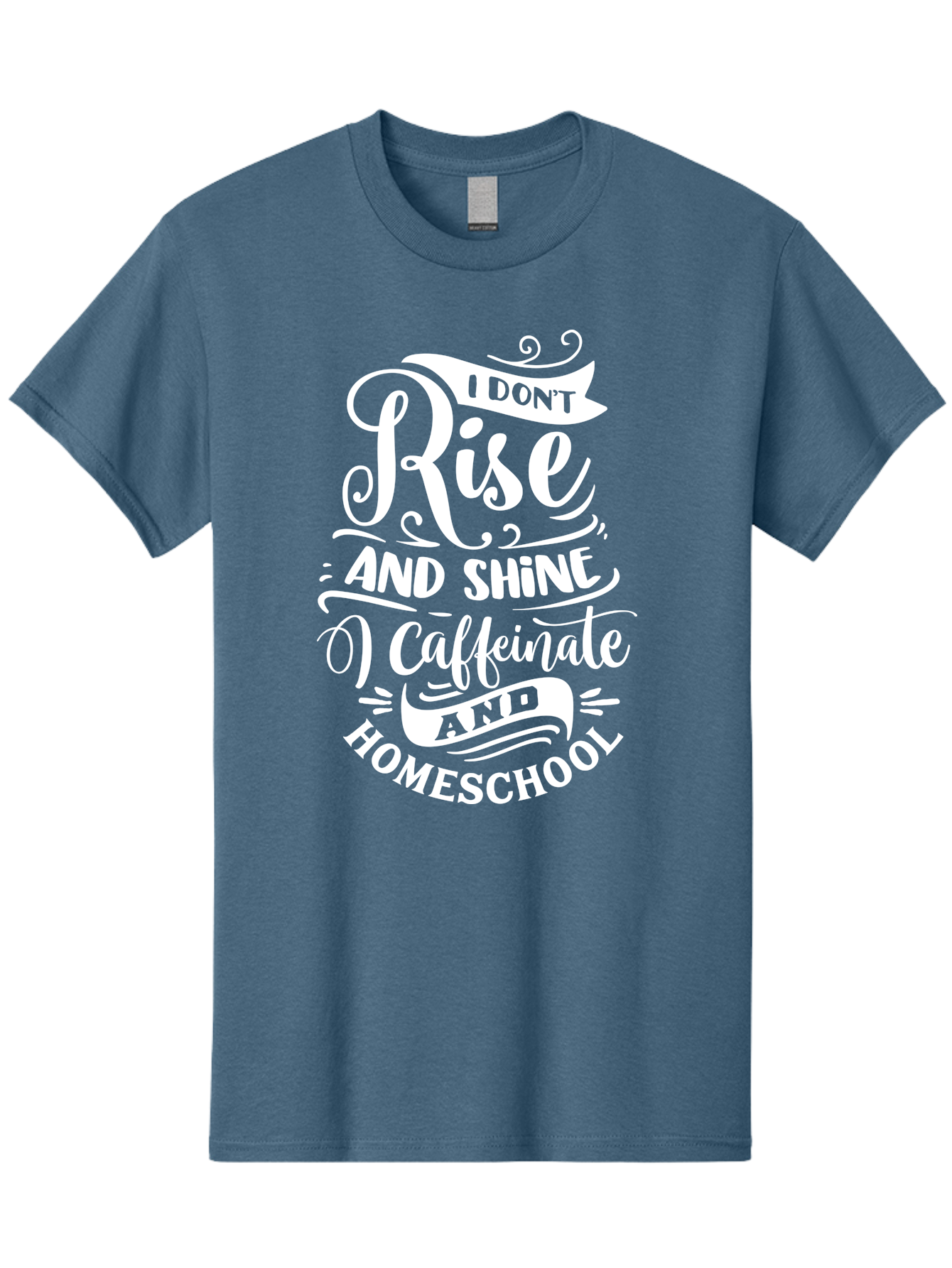 I-Don-T-Rise-And-Shine-I-Caffeinate-And-Homeschool Men'S Graphic Tee, 100% Cotton, Comfortable Casual Summer Wear, Machine Washable, Homeschooling Humor, Funny Homeschool Quotes, Coffee Fueled, Caffeinated Homeschooler, Parenting Memes, Aab402