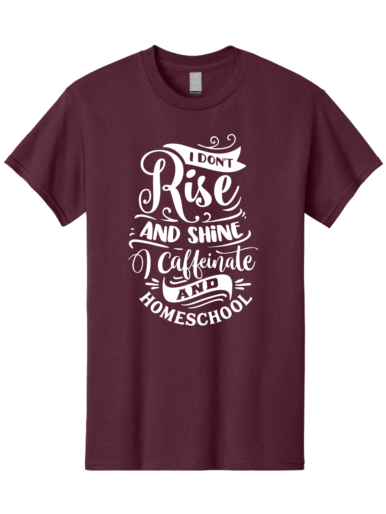 I-Don-T-Rise-And-Shine-I-Caffeinate-And-Homeschool Men'S Graphic Tee, 100% Cotton, Comfortable Casual Summer Wear, Machine Washable, Homeschooling Humor, Funny Homeschool Quotes, Coffee Fueled, Caffeinated Homeschooler, Parenting Memes, Aab402