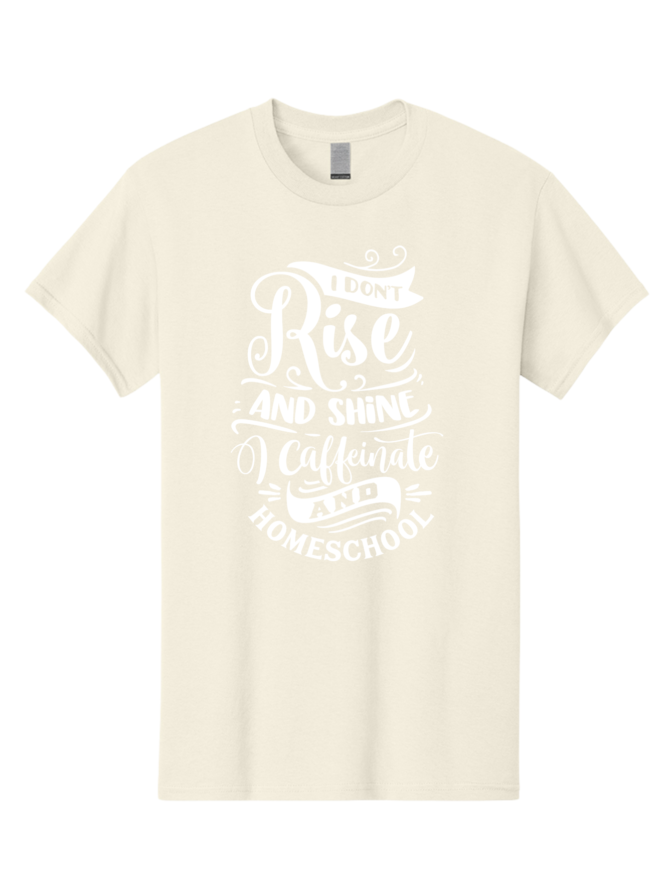 I-Don-T-Rise-And-Shine-I-Caffeinate-And-Homeschool Men'S Graphic Tee, 100% Cotton, Comfortable Casual Summer Wear, Machine Washable, Homeschooling Humor, Funny Homeschool Quotes, Coffee Fueled, Caffeinated Homeschooler, Parenting Memes, Aab402
