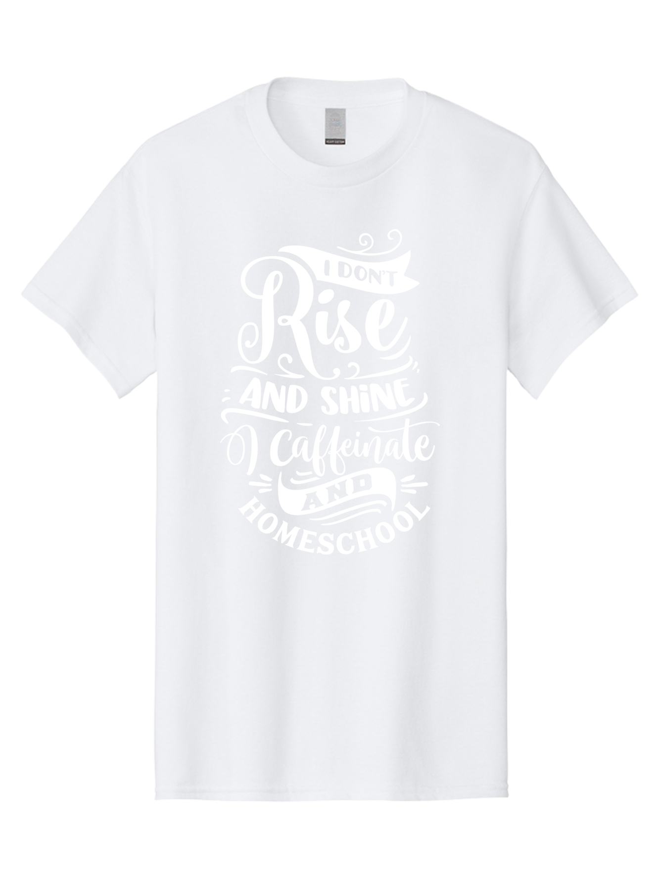 I-Don-T-Rise-And-Shine-I-Caffeinate-And-Homeschool Men'S Graphic Tee, 100% Cotton, Comfortable Casual Summer Wear, Machine Washable, Homeschooling Humor, Funny Homeschool Quotes, Coffee Fueled, Caffeinated Homeschooler, Parenting Memes, Aab402