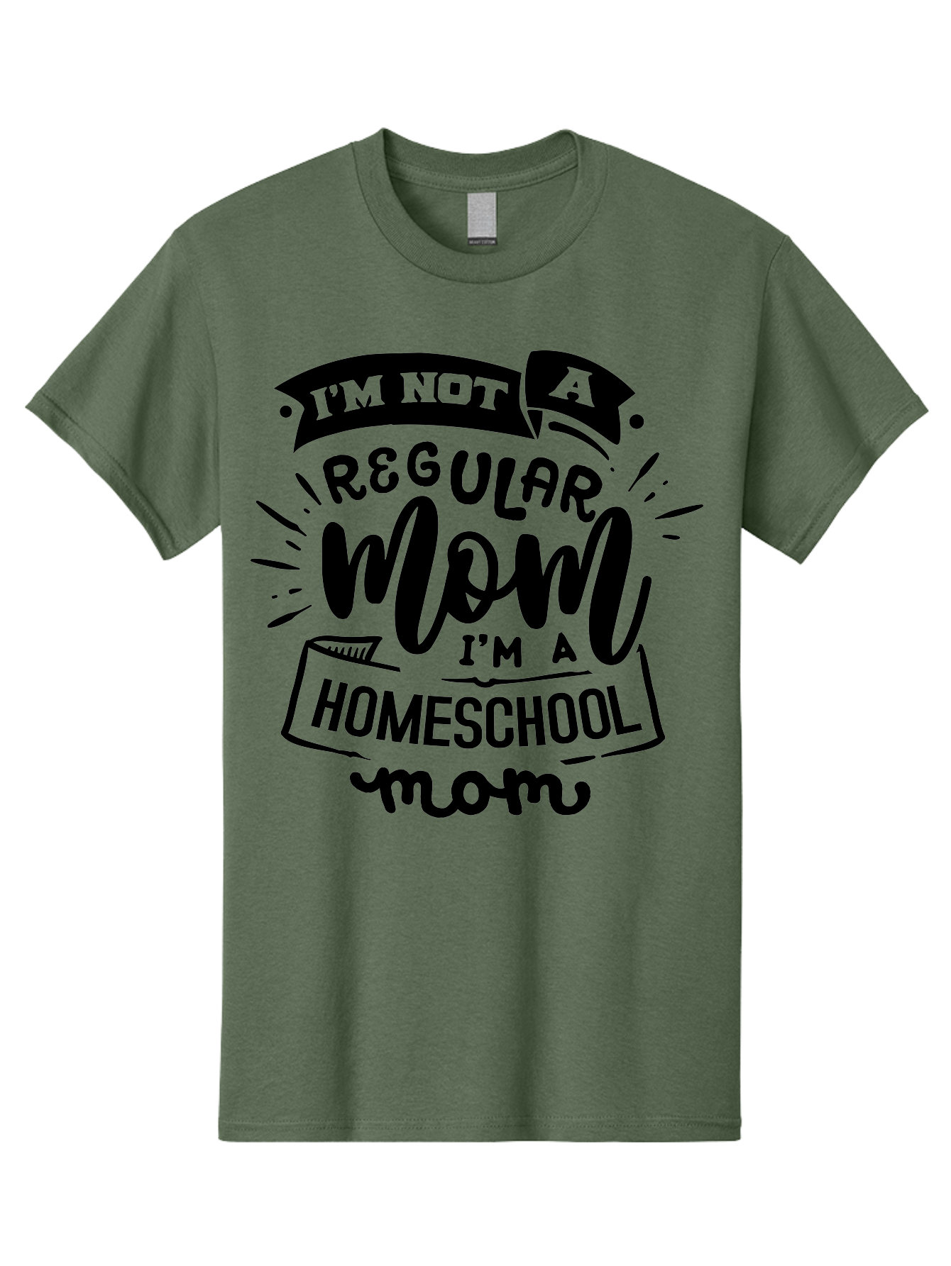 I-M-Not-A-Regular-Mom-I-M-A-Homeschool-Mom-1 Men'S Graphic Tee, 100% Cotton, Comfortable Casual Summer Wear, Machine Washable, Homeschool Mom, Proud Mom, Alternative Education, Parenting Quote, Inspirational Quote, Mom Life, Homeschooling, Aab403