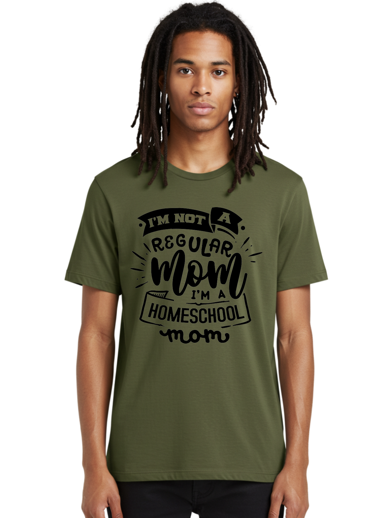 I-M-Not-A-Regular-Mom-I-M-A-Homeschool-Mom-1 Men'S Graphic Tee, 100% Cotton, Comfortable Casual Summer Wear, Machine Washable, Homeschool Mom, Proud Mom, Alternative Education, Parenting Quote, Inspirational Quote, Mom Life, Homeschooling, Aab403