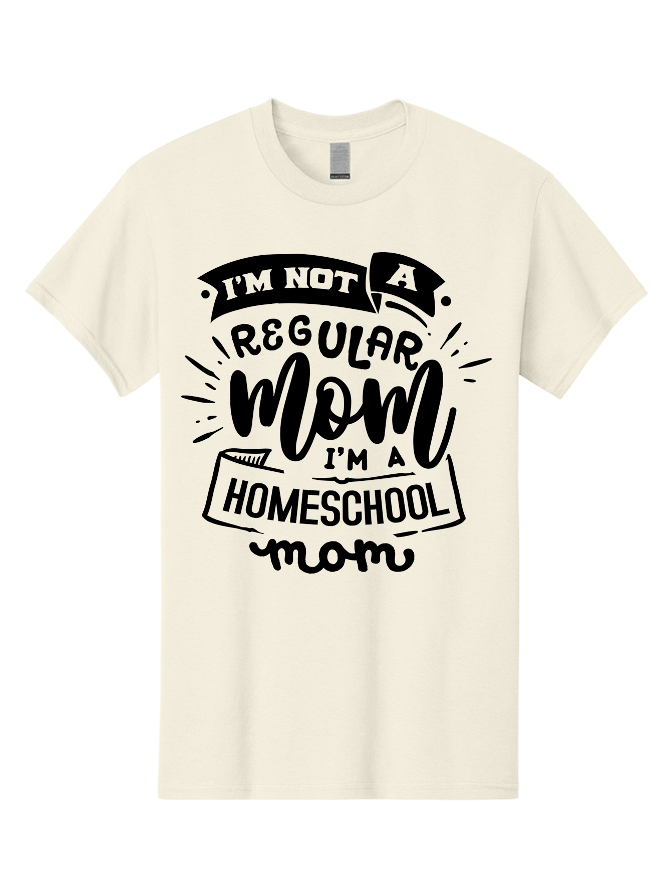 I-M-Not-A-Regular-Mom-I-M-A-Homeschool-Mom-1 Men'S Graphic Tee, 100% Cotton, Comfortable Casual Summer Wear, Machine Washable, Homeschool Mom, Proud Mom, Alternative Education, Parenting Quote, Inspirational Quote, Mom Life, Homeschooling, Aab403
