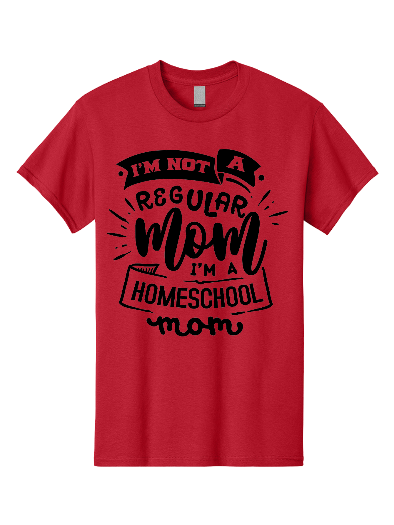 I-M-Not-A-Regular-Mom-I-M-A-Homeschool-Mom-1 Men'S Graphic Tee, 100% Cotton, Comfortable Casual Summer Wear, Machine Washable, Homeschool Mom, Proud Mom, Alternative Education, Parenting Quote, Inspirational Quote, Mom Life, Homeschooling, Aab403