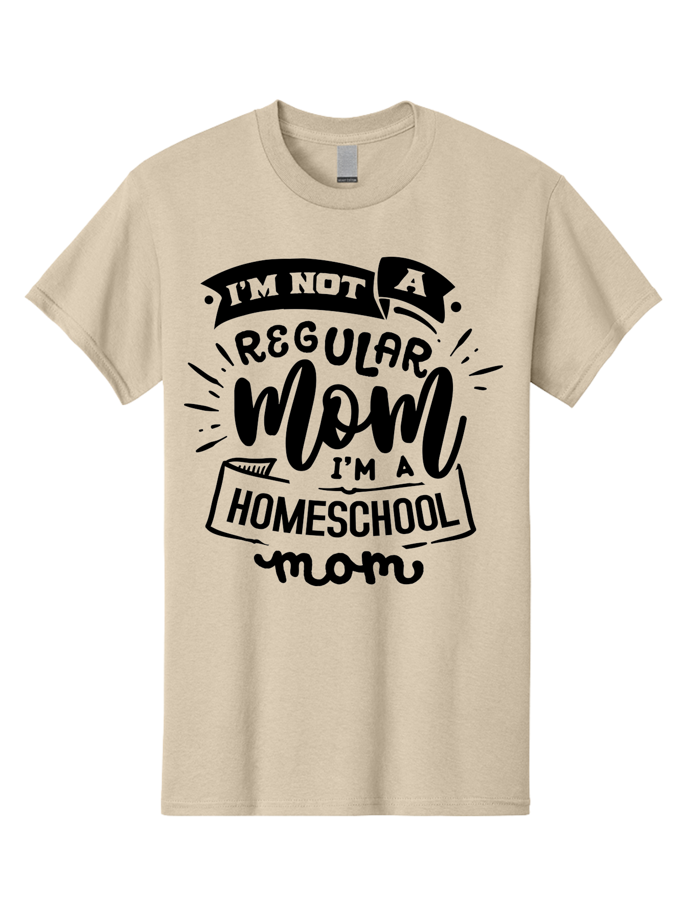 I-M-Not-A-Regular-Mom-I-M-A-Homeschool-Mom-1 Men'S Graphic Tee, 100% Cotton, Comfortable Casual Summer Wear, Machine Washable, Homeschool Mom, Proud Mom, Alternative Education, Parenting Quote, Inspirational Quote, Mom Life, Homeschooling, Aab403
