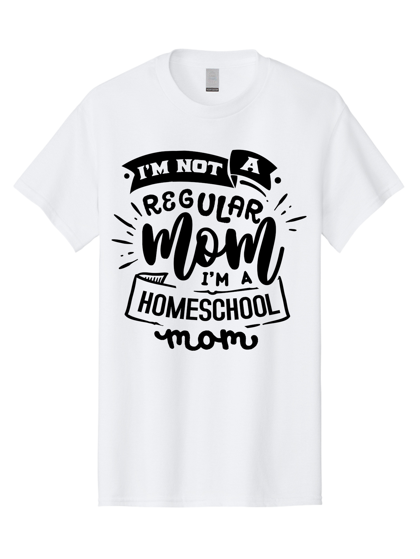 I-M-Not-A-Regular-Mom-I-M-A-Homeschool-Mom-1 Men'S Graphic Tee, 100% Cotton, Comfortable Casual Summer Wear, Machine Washable, Homeschool Mom, Proud Mom, Alternative Education, Parenting Quote, Inspirational Quote, Mom Life, Homeschooling, Aab403