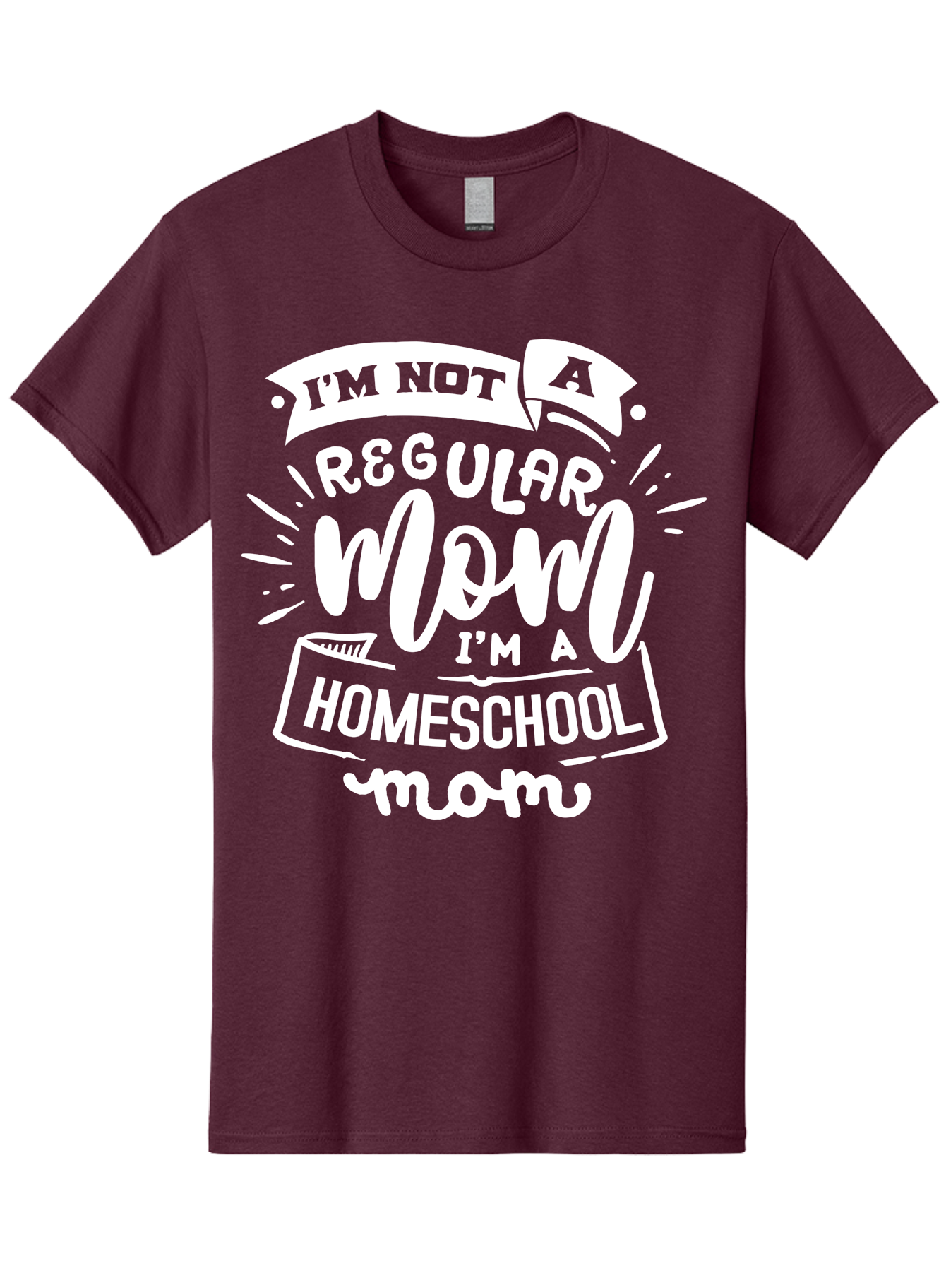I-M-Not-A-Regular-Mom-I-M-A-Homeschool-Mom Men'S Graphic Tee, 100% Cotton, Comfortable Casual Summer Wear, Machine Washable, Homeschool Mom, Proud Parent, Alternative Education, Dedicated Mother, Homeschooling Lifestyle, Mom Quotes, Aab404