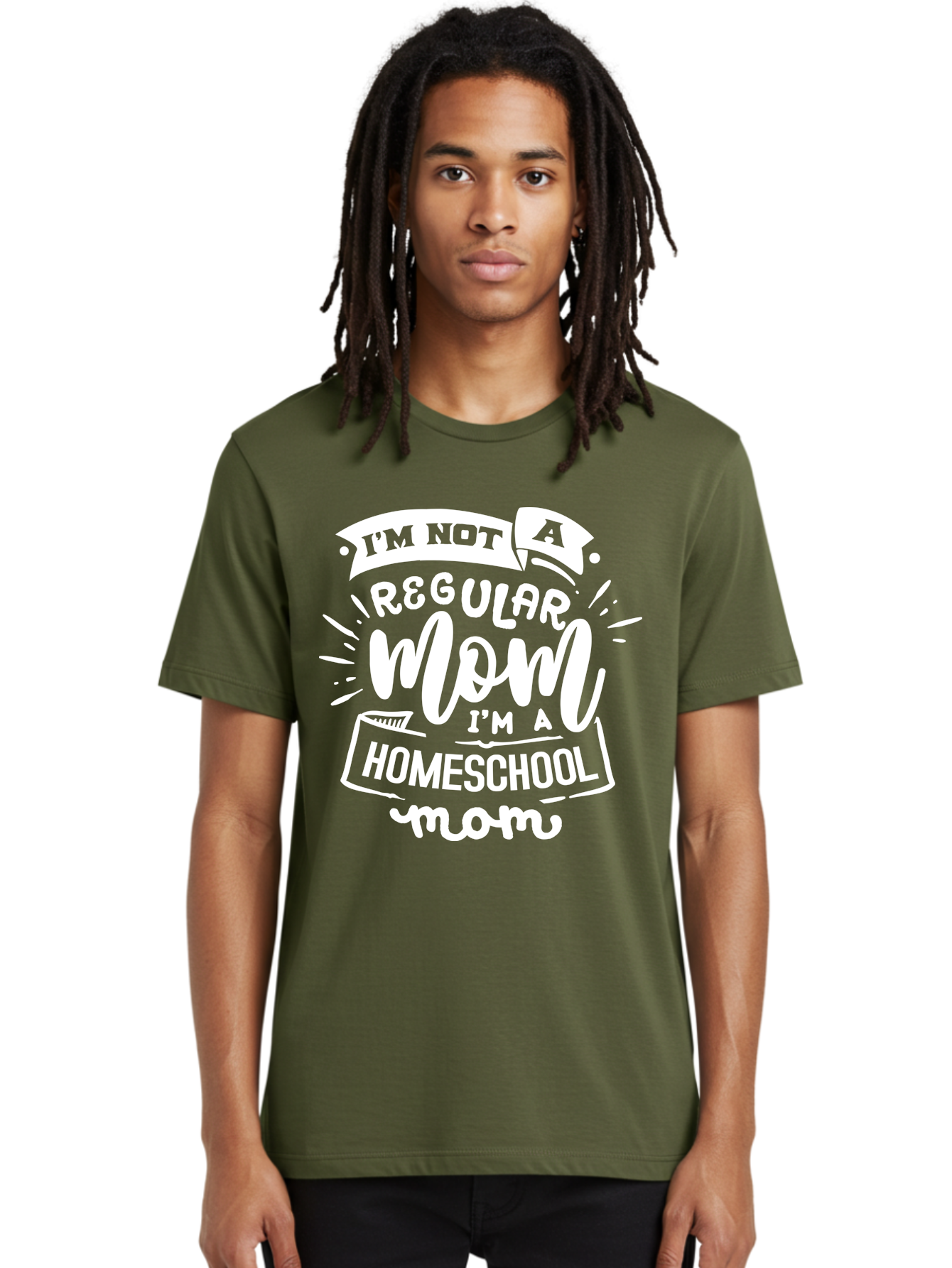 I-M-Not-A-Regular-Mom-I-M-A-Homeschool-Mom Men'S Graphic Tee, 100% Cotton, Comfortable Casual Summer Wear, Machine Washable, Homeschool Mom, Proud Parent, Alternative Education, Dedicated Mother, Homeschooling Lifestyle, Mom Quotes, Aab404