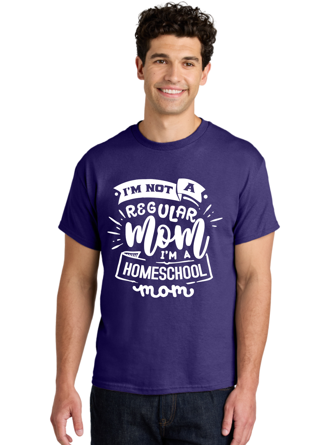 I-M-Not-A-Regular-Mom-I-M-A-Homeschool-Mom Men'S Graphic Tee, 100% Cotton, Comfortable Casual Summer Wear, Machine Washable, Homeschool Mom, Proud Parent, Alternative Education, Dedicated Mother, Homeschooling Lifestyle, Mom Quotes, Aab404