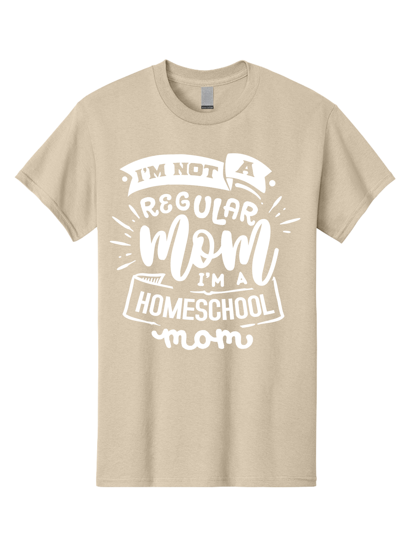 I-M-Not-A-Regular-Mom-I-M-A-Homeschool-Mom Men'S Graphic Tee, 100% Cotton, Comfortable Casual Summer Wear, Machine Washable, Homeschool Mom, Proud Parent, Alternative Education, Dedicated Mother, Homeschooling Lifestyle, Mom Quotes, Aab404