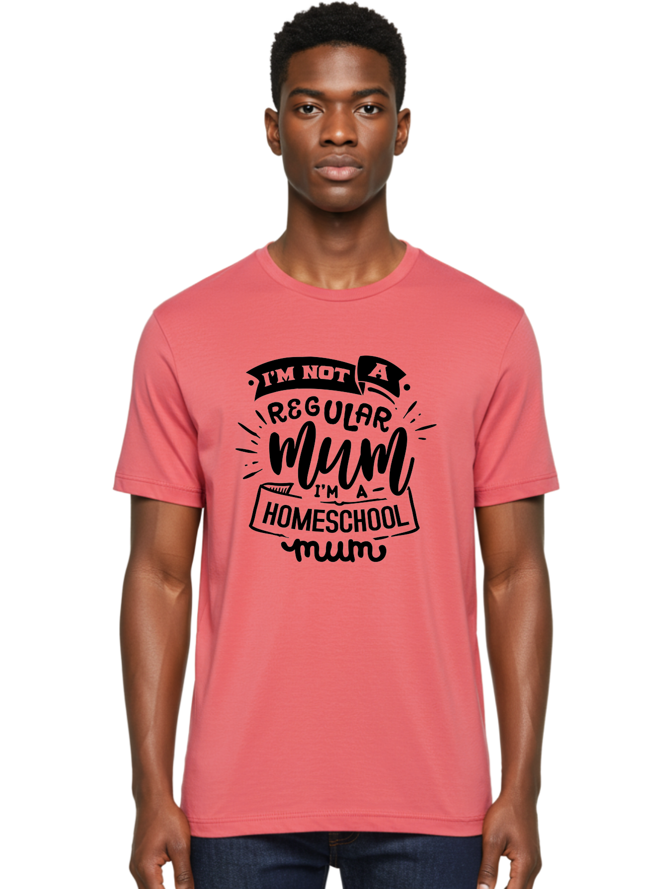 I-M-Not-A-Regular-Mum-I-M-A-Homeschool-Mum-1 Men'S Graphic Tee, 100% Cotton, Comfortable Casual Summer Wear, Machine Washable, Homeschool Mom, Proud Parent, Education At Home, Mom Life, Homeschooling Journey, Alternative Education, Aab405