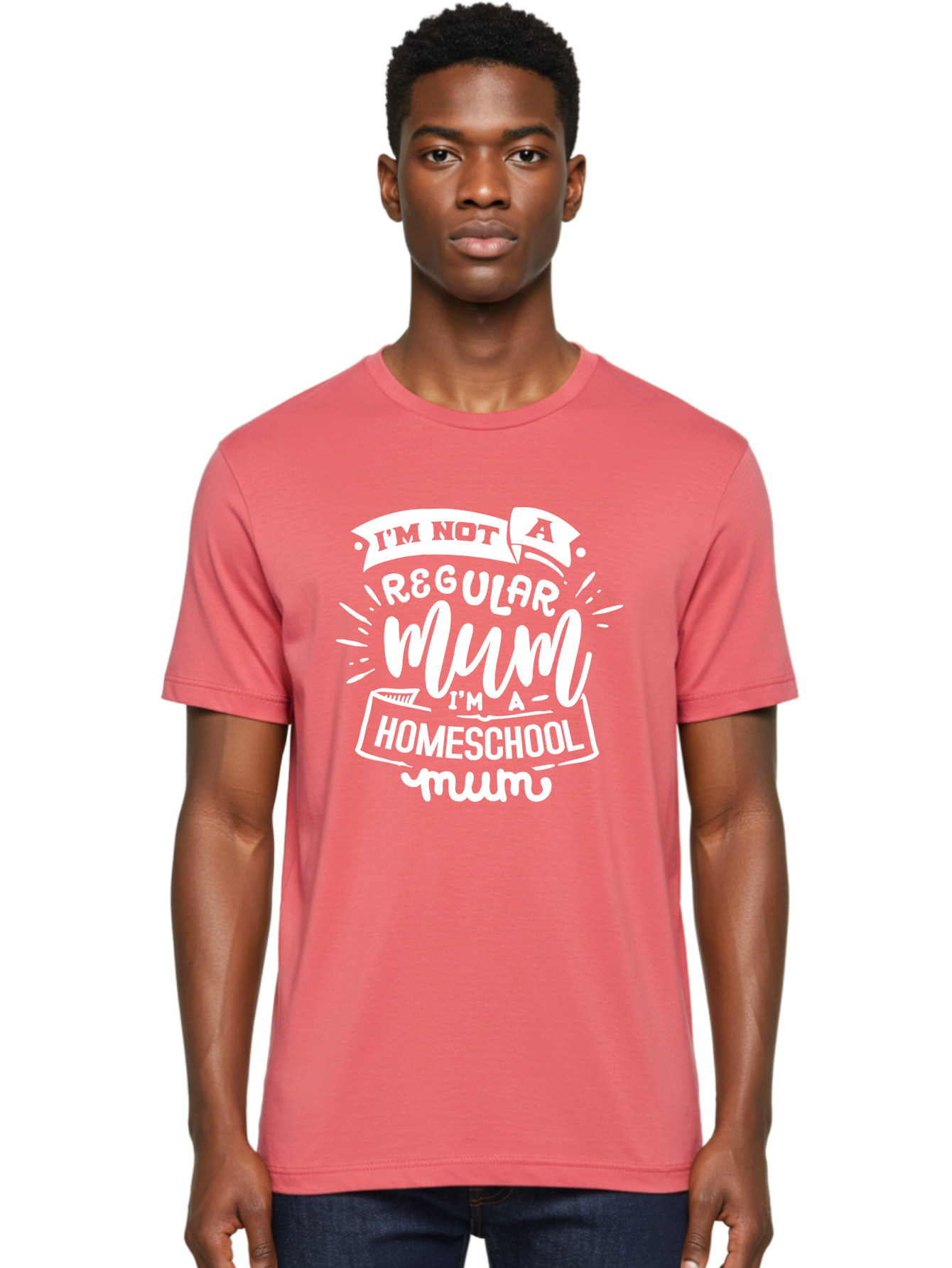 I-M-Not-A-Regular-Mum-I-M-A-Homeschool-Mum Men'S Graphic Tee, 100% Cotton, Comfortable Casual Summer Wear, Machine Washable, Homeschool Mom, Proud Parent, Alternative Education, Mom Life, Homeschooling, Parenting Tips, Education At Home, Aab406