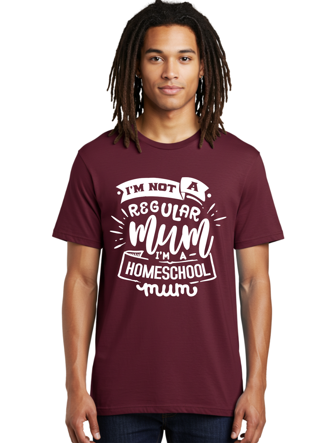 I-M-Not-A-Regular-Mum-I-M-A-Homeschool-Mum Men'S Graphic Tee, 100% Cotton, Comfortable Casual Summer Wear, Machine Washable, Homeschool Mom, Proud Parent, Alternative Education, Mom Life, Homeschooling, Parenting Tips, Education At Home, Aab406