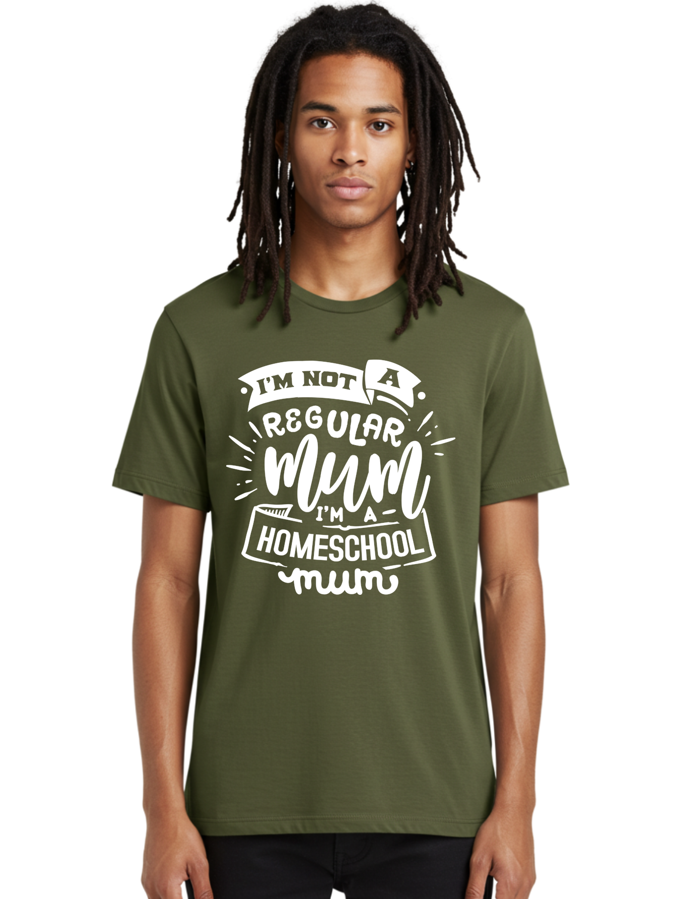 I-M-Not-A-Regular-Mum-I-M-A-Homeschool-Mum Men'S Graphic Tee, 100% Cotton, Comfortable Casual Summer Wear, Machine Washable, Homeschool Mom, Proud Parent, Alternative Education, Mom Life, Homeschooling, Parenting Tips, Education At Home, Aab406