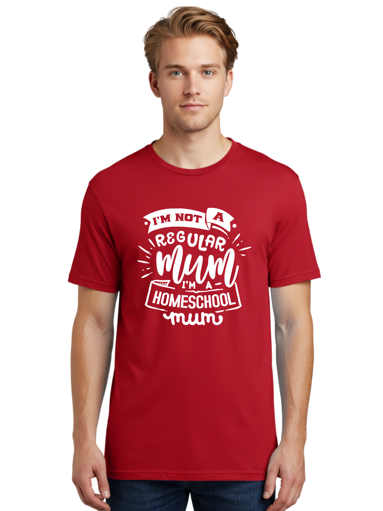 I-M-Not-A-Regular-Mum-I-M-A-Homeschool-Mum Men'S Graphic Tee, 100% Cotton, Comfortable Casual Summer Wear, Machine Washable, Homeschool Mom, Proud Parent, Alternative Education, Mom Life, Homeschooling, Parenting Tips, Education At Home, Aab406
