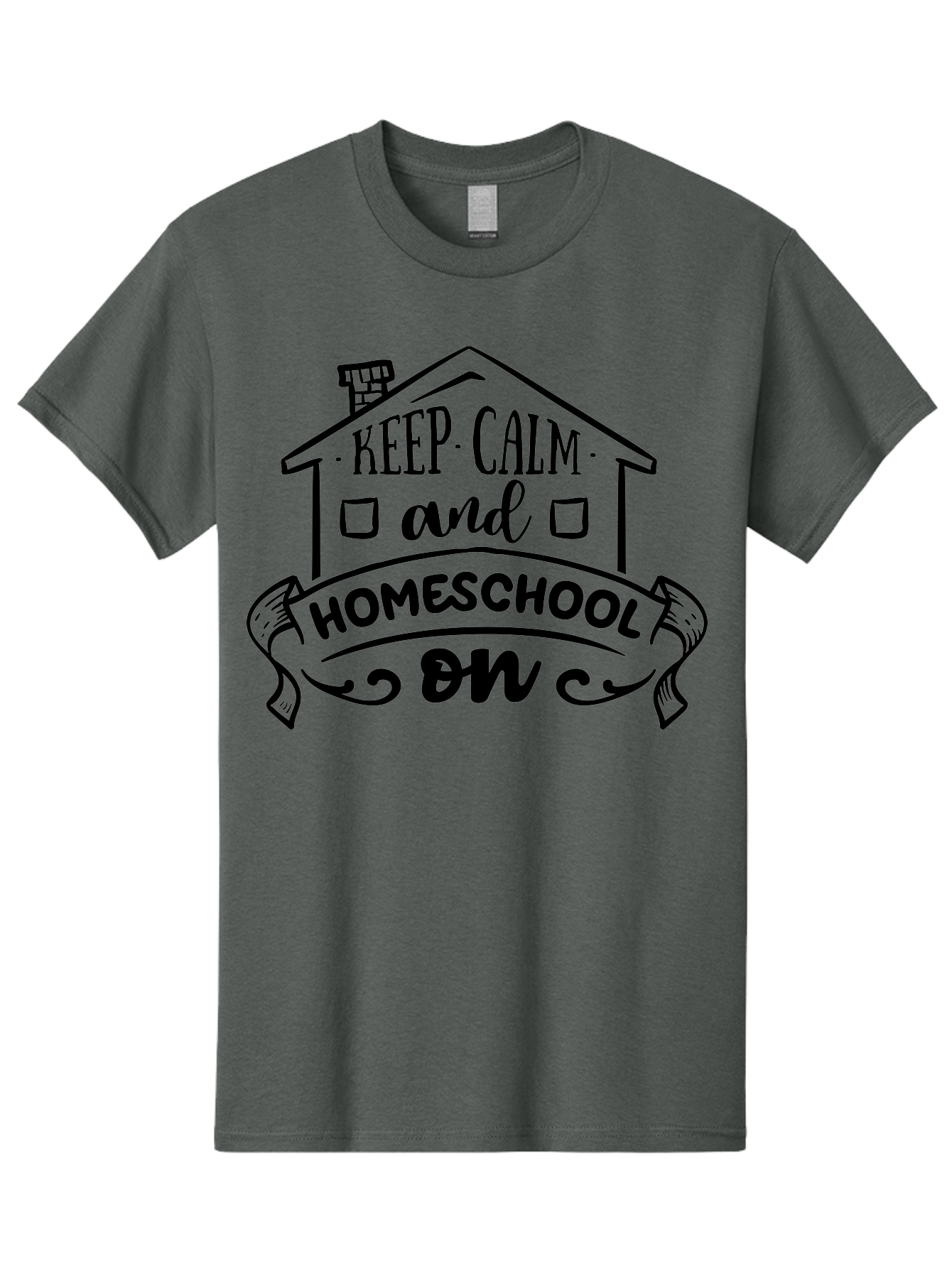 Keep-Calm-And-Homeschool-On-1 Men'S Graphic Tee, 100% Cotton, Comfortable Casual Summer Wear, Machine Washable, Homeschooling Inspiration, Keep Calm, Homeschool On, Home Education, Personalized Learning, Alternative Education, Family Learning, Aab407