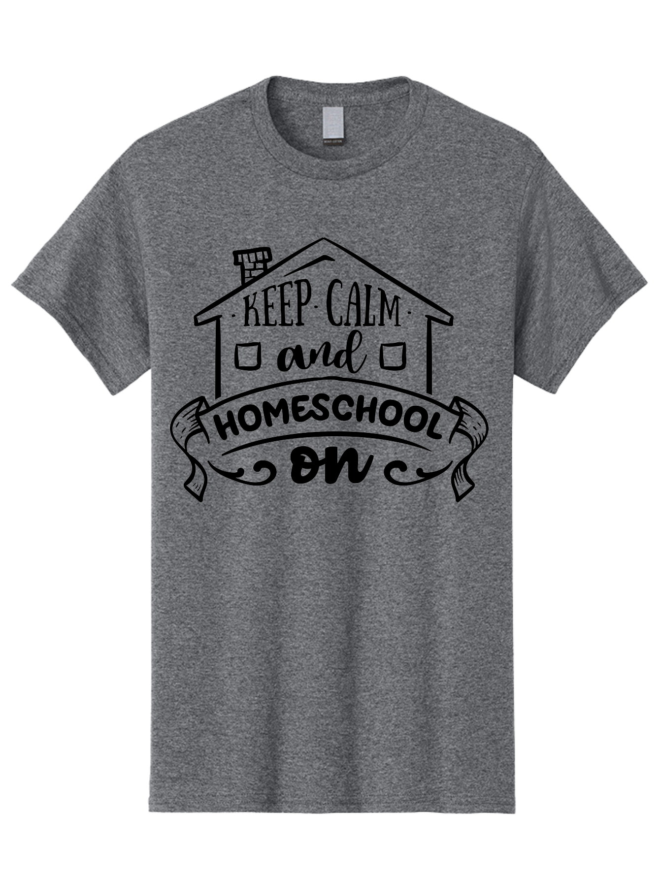 Keep-Calm-And-Homeschool-On-1 Men'S Graphic Tee, 100% Cotton, Comfortable Casual Summer Wear, Machine Washable, Homeschooling Inspiration, Keep Calm, Homeschool On, Home Education, Personalized Learning, Alternative Education, Family Learning, Aab407