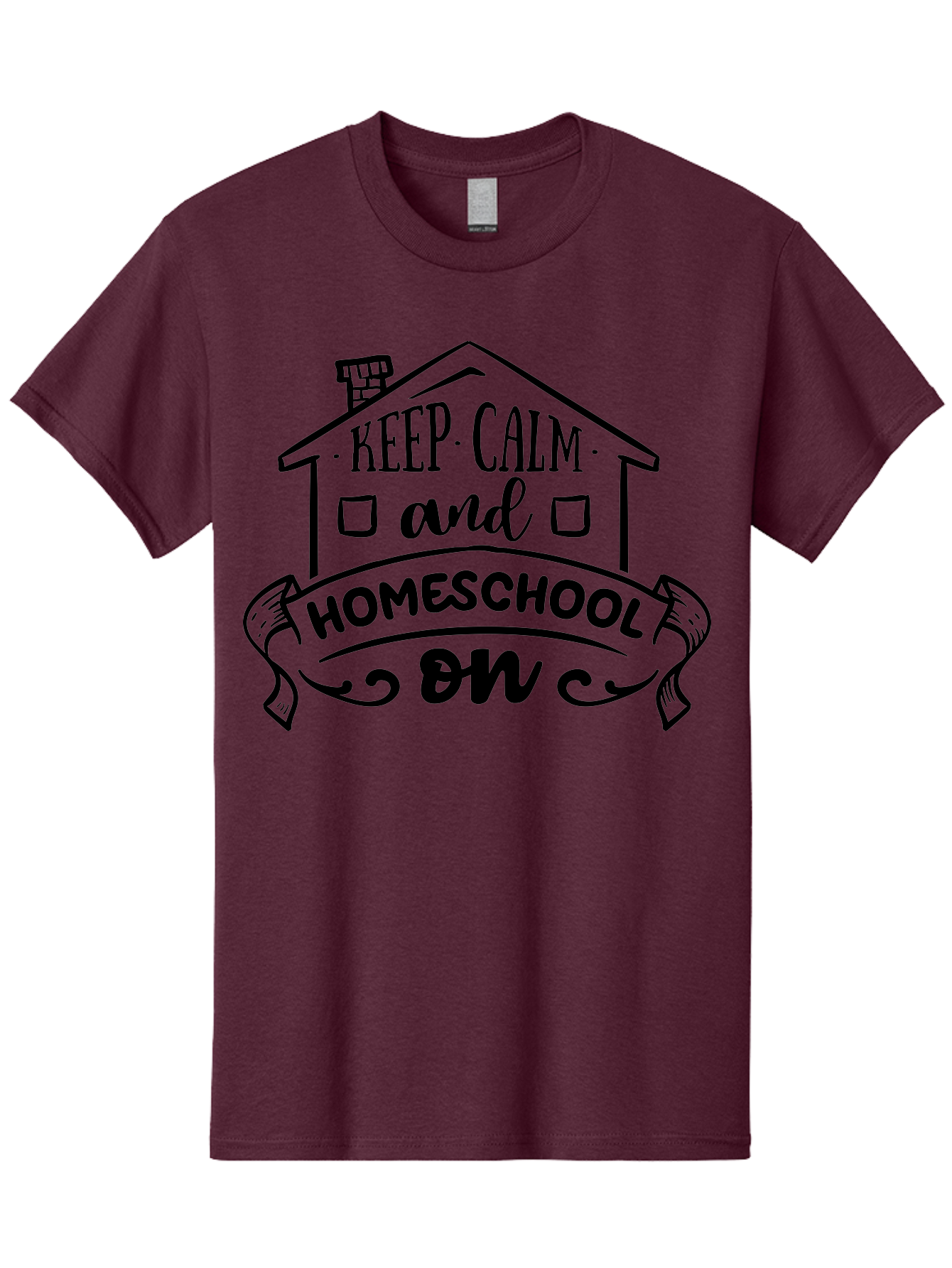 Keep-Calm-And-Homeschool-On-1 Men'S Graphic Tee, 100% Cotton, Comfortable Casual Summer Wear, Machine Washable, Homeschooling Inspiration, Keep Calm, Homeschool On, Home Education, Personalized Learning, Alternative Education, Family Learning, Aab407