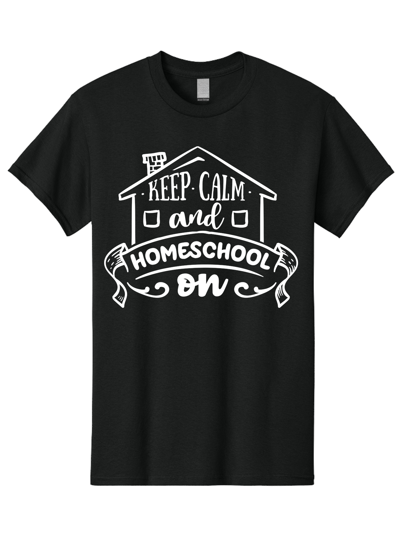 Keep-Calm-And-Homeschool-On Men'S Graphic Tee, 100% Cotton, Comfortable Casual Summer Wear, Machine Washable, Homeschooling, Homeschool, Keep Calm, Homeschool On, Alternative Education, Home Education, Learning At Home, Family Education, Aab408