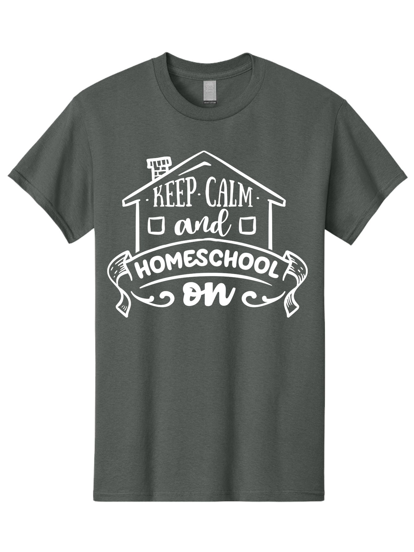 Keep-Calm-And-Homeschool-On Men'S Graphic Tee, 100% Cotton, Comfortable Casual Summer Wear, Machine Washable, Homeschooling, Homeschool, Keep Calm, Homeschool On, Alternative Education, Home Education, Learning At Home, Family Education, Aab408
