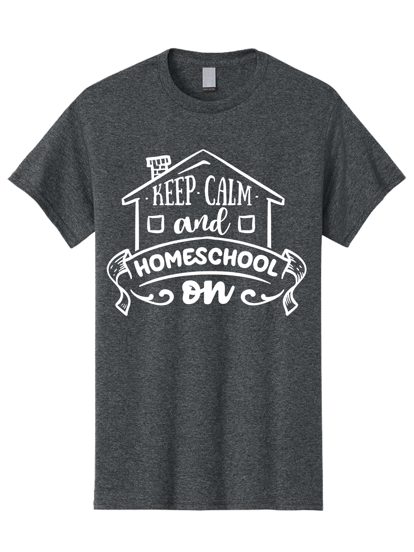 Keep-Calm-And-Homeschool-On Men'S Graphic Tee, 100% Cotton, Comfortable Casual Summer Wear, Machine Washable, Homeschooling, Homeschool, Keep Calm, Homeschool On, Alternative Education, Home Education, Learning At Home, Family Education, Aab408