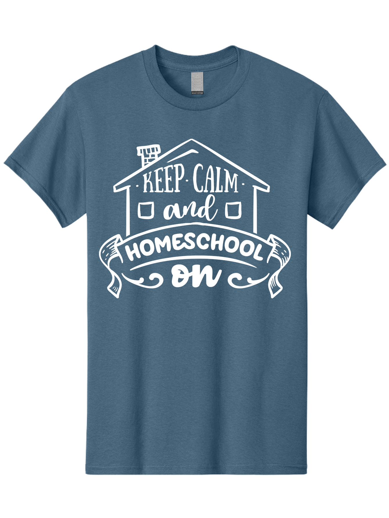 Keep-Calm-And-Homeschool-On Men'S Graphic Tee, 100% Cotton, Comfortable Casual Summer Wear, Machine Washable, Homeschooling, Homeschool, Keep Calm, Homeschool On, Alternative Education, Home Education, Learning At Home, Family Education, Aab408