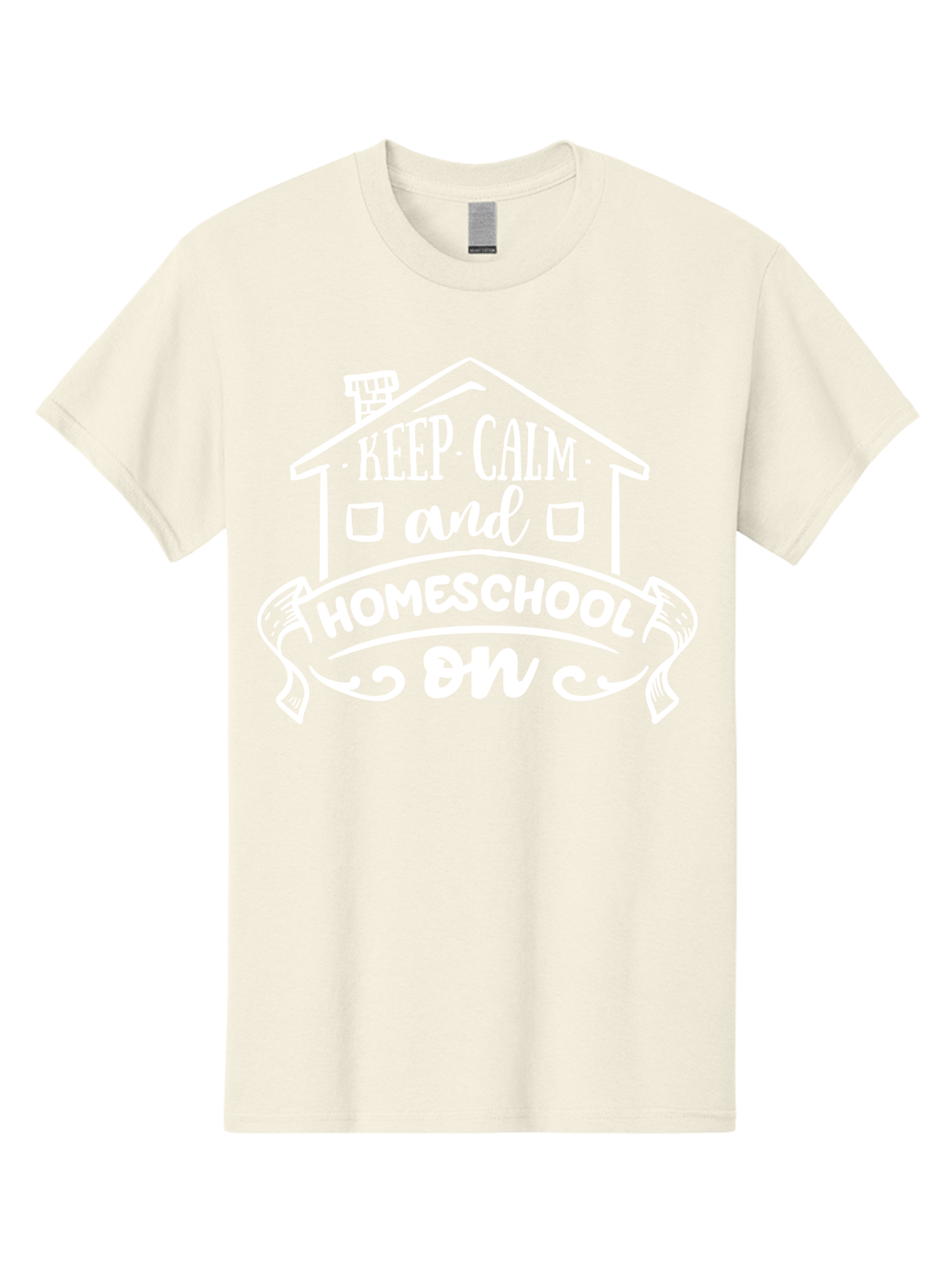 Keep-Calm-And-Homeschool-On Men'S Graphic Tee, 100% Cotton, Comfortable Casual Summer Wear, Machine Washable, Homeschooling, Homeschool, Keep Calm, Homeschool On, Alternative Education, Home Education, Learning At Home, Family Education, Aab408