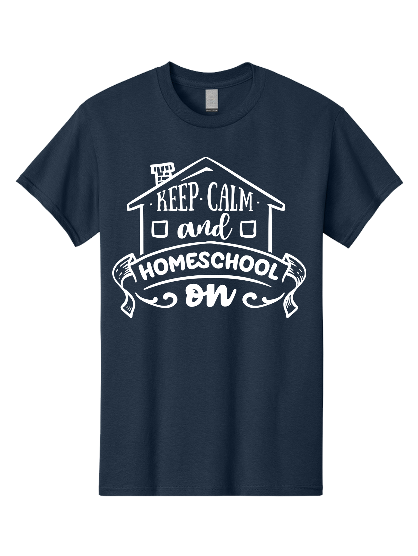Keep-Calm-And-Homeschool-On Men'S Graphic Tee, 100% Cotton, Comfortable Casual Summer Wear, Machine Washable, Homeschooling, Homeschool, Keep Calm, Homeschool On, Alternative Education, Home Education, Learning At Home, Family Education, Aab408