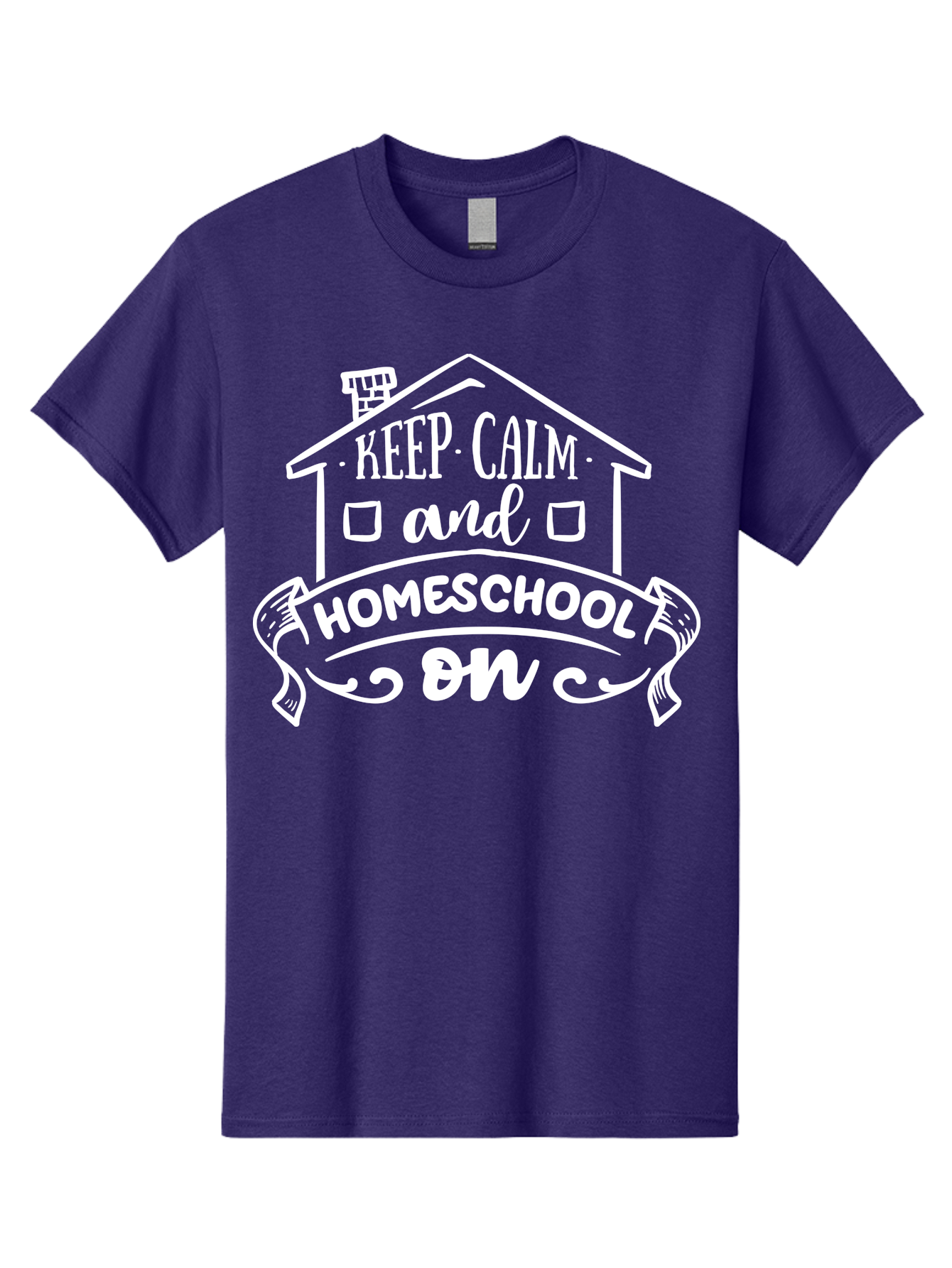 Keep-Calm-And-Homeschool-On Men'S Graphic Tee, 100% Cotton, Comfortable Casual Summer Wear, Machine Washable, Homeschooling, Homeschool, Keep Calm, Homeschool On, Alternative Education, Home Education, Learning At Home, Family Education, Aab408