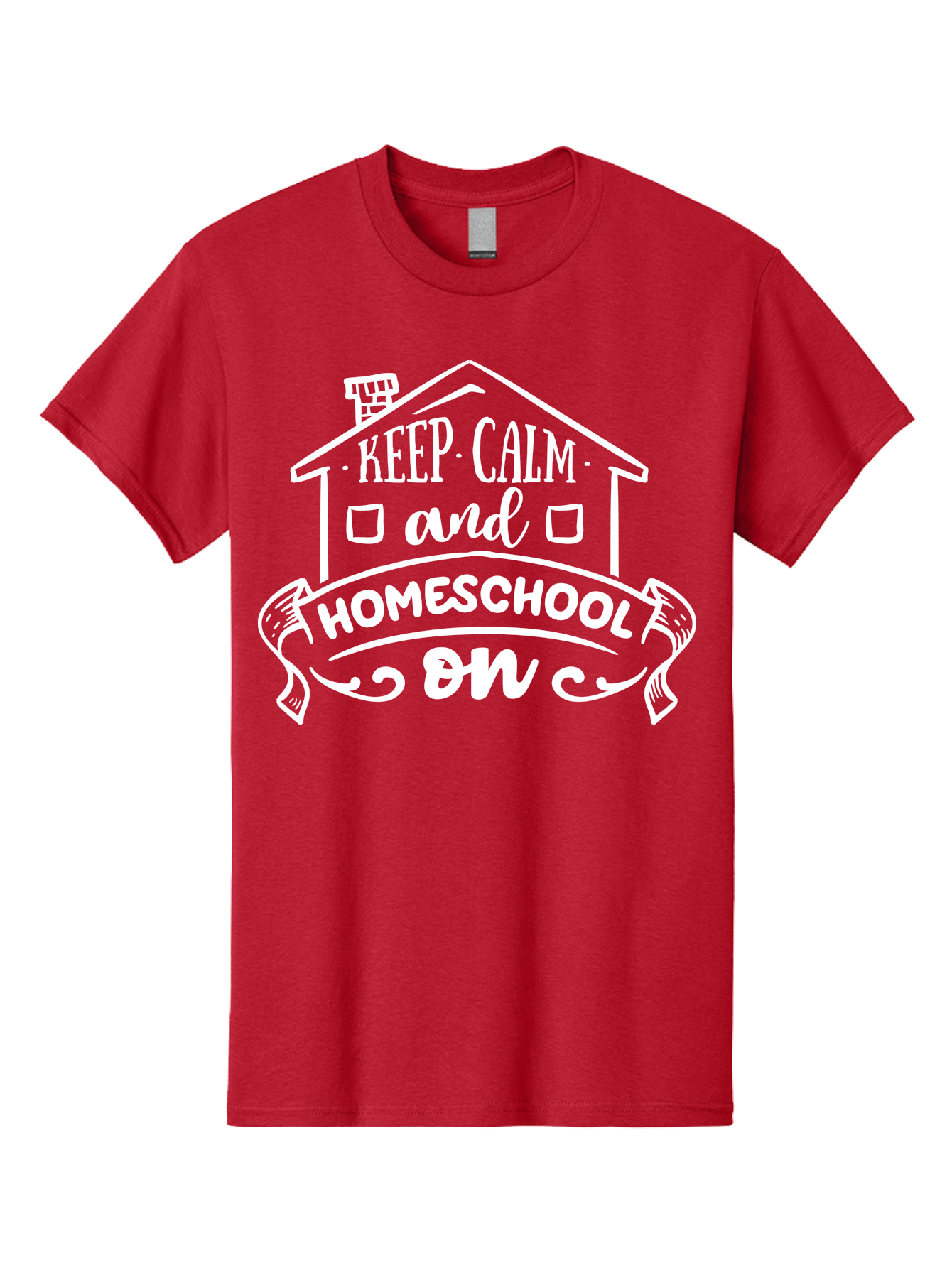 Keep-Calm-And-Homeschool-On Men'S Graphic Tee, 100% Cotton, Comfortable Casual Summer Wear, Machine Washable, Homeschooling, Homeschool, Keep Calm, Homeschool On, Alternative Education, Home Education, Learning At Home, Family Education, Aab408