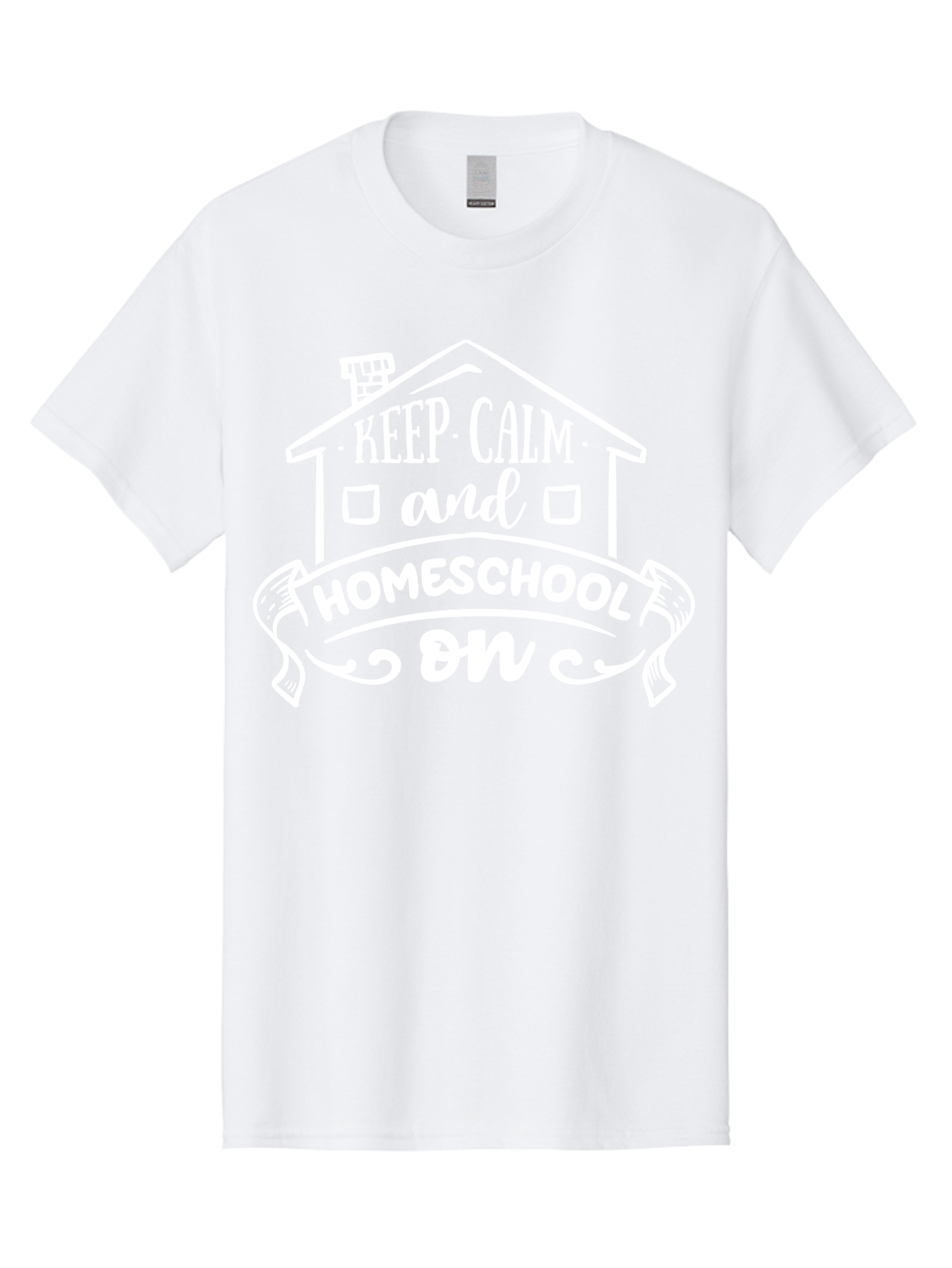 Keep-Calm-And-Homeschool-On Men'S Graphic Tee, 100% Cotton, Comfortable Casual Summer Wear, Machine Washable, Homeschooling, Homeschool, Keep Calm, Homeschool On, Alternative Education, Home Education, Learning At Home, Family Education, Aab408
