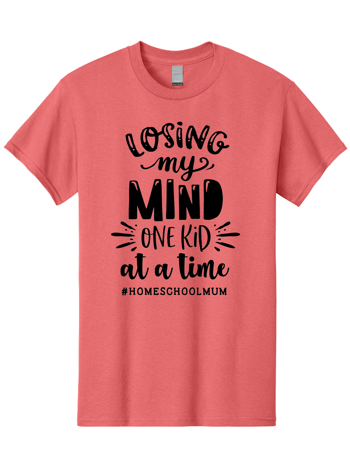 Losing-My-Mind-One-Kid-At-A-Time-1 Men'S Graphic Tee, 100% Cotton, Comfortable Casual Summer Wear, Machine Washable, Humorous Homeschool Mom Quote, Funny Parenting Phrase, Relatable Mom Joke, Homeschooling Struggles, Parenting Humor, Mom Life Aab409