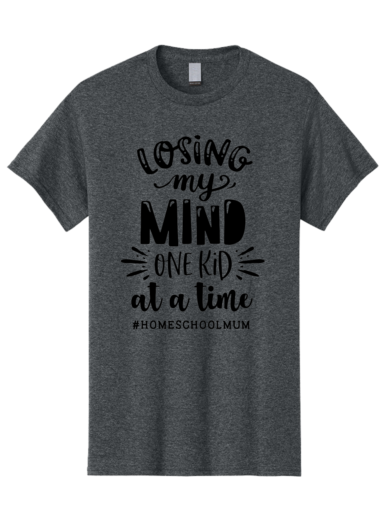 Losing-My-Mind-One-Kid-At-A-Time-1 Men'S Graphic Tee, 100% Cotton, Comfortable Casual Summer Wear, Machine Washable, Humorous Homeschool Mom Quote, Funny Parenting Phrase, Relatable Mom Joke, Homeschooling Struggles, Parenting Humor, Mom Life Aab409
