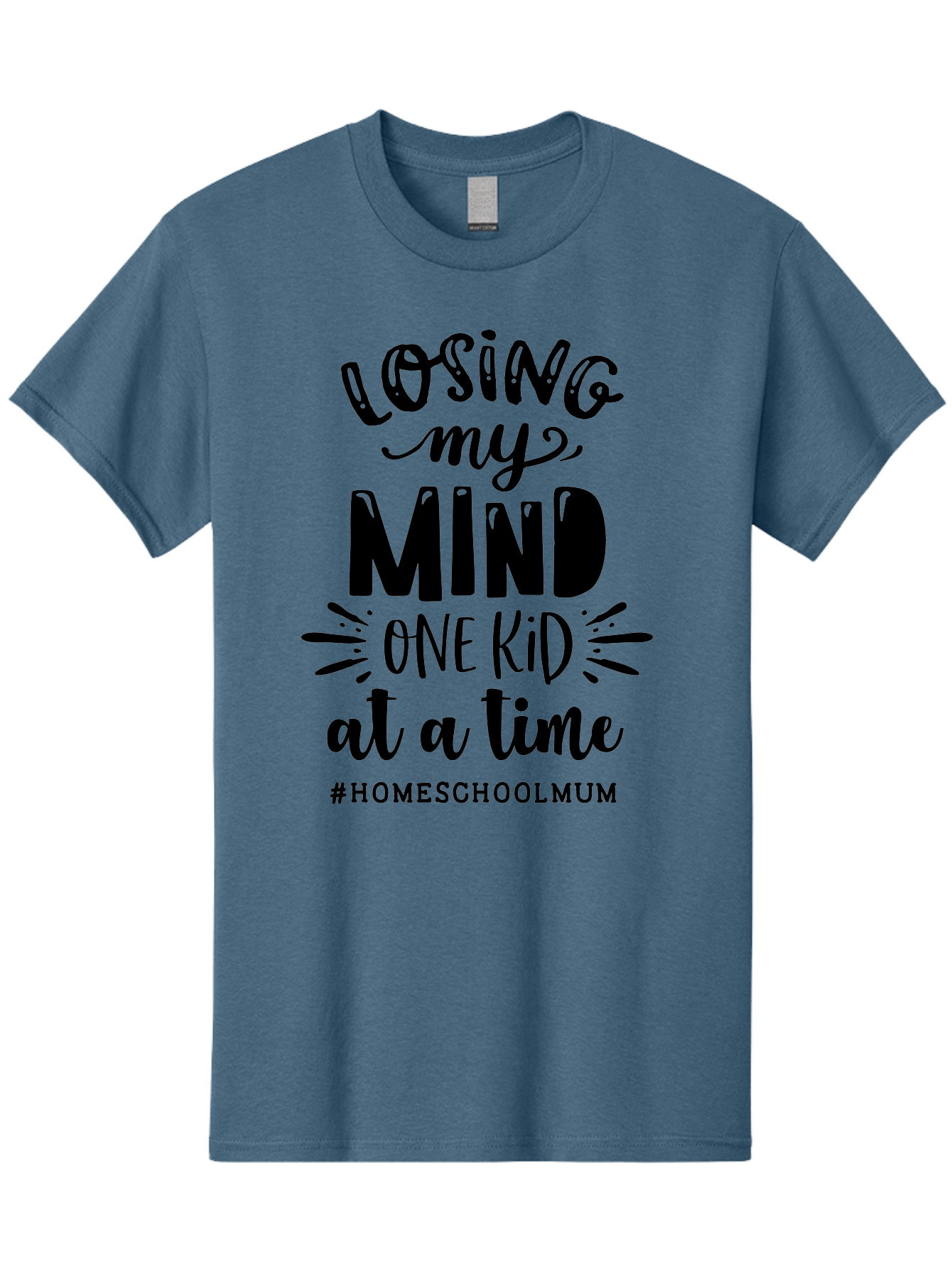 Losing-My-Mind-One-Kid-At-A-Time-1 Men'S Graphic Tee, 100% Cotton, Comfortable Casual Summer Wear, Machine Washable, Humorous Homeschool Mom Quote, Funny Parenting Phrase, Relatable Mom Joke, Homeschooling Struggles, Parenting Humor, Mom Life Aab409